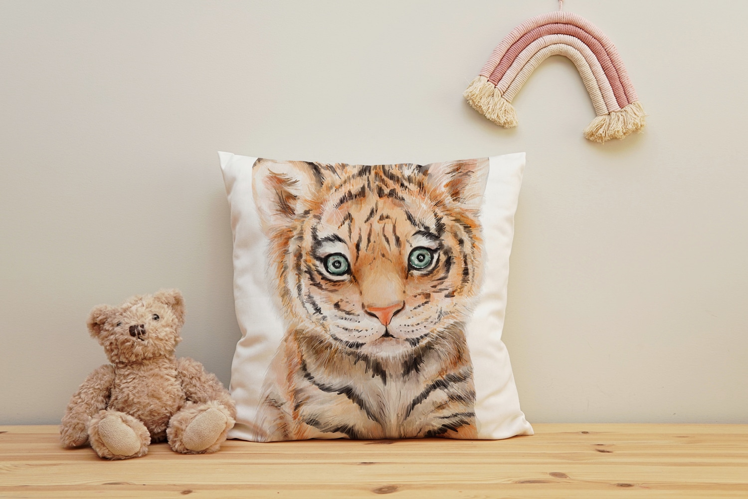 queence Dekokissen »Tigerbaby«, Kissenhülle mit HD Premium Druck, geruchsneutral, 40x40cm