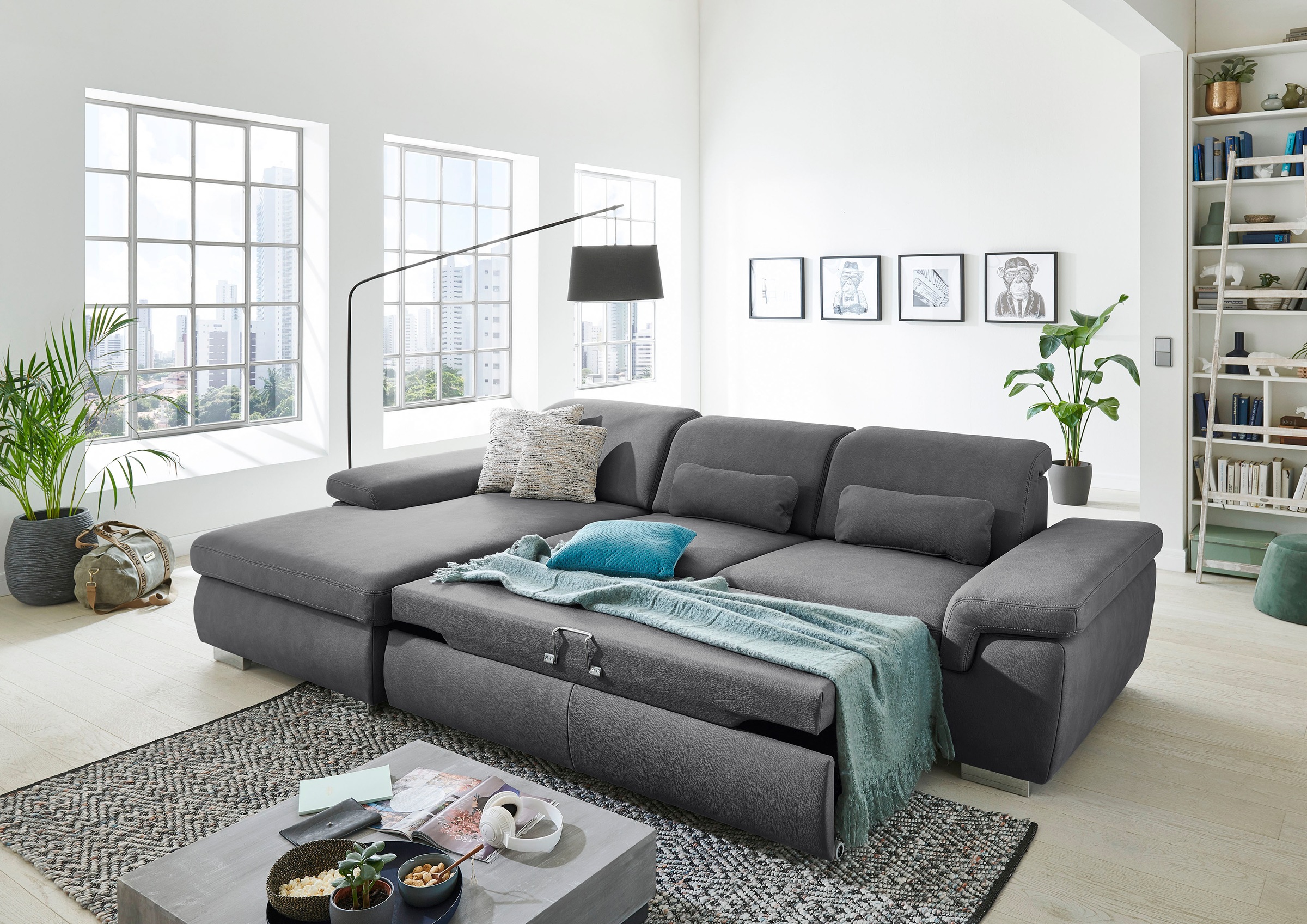 Die PlanBar Ecksofa »MP-IN17041 L-Form«, mit Sitztiefenverstellung, optional Kopfteilverstellung & Bettfunktion