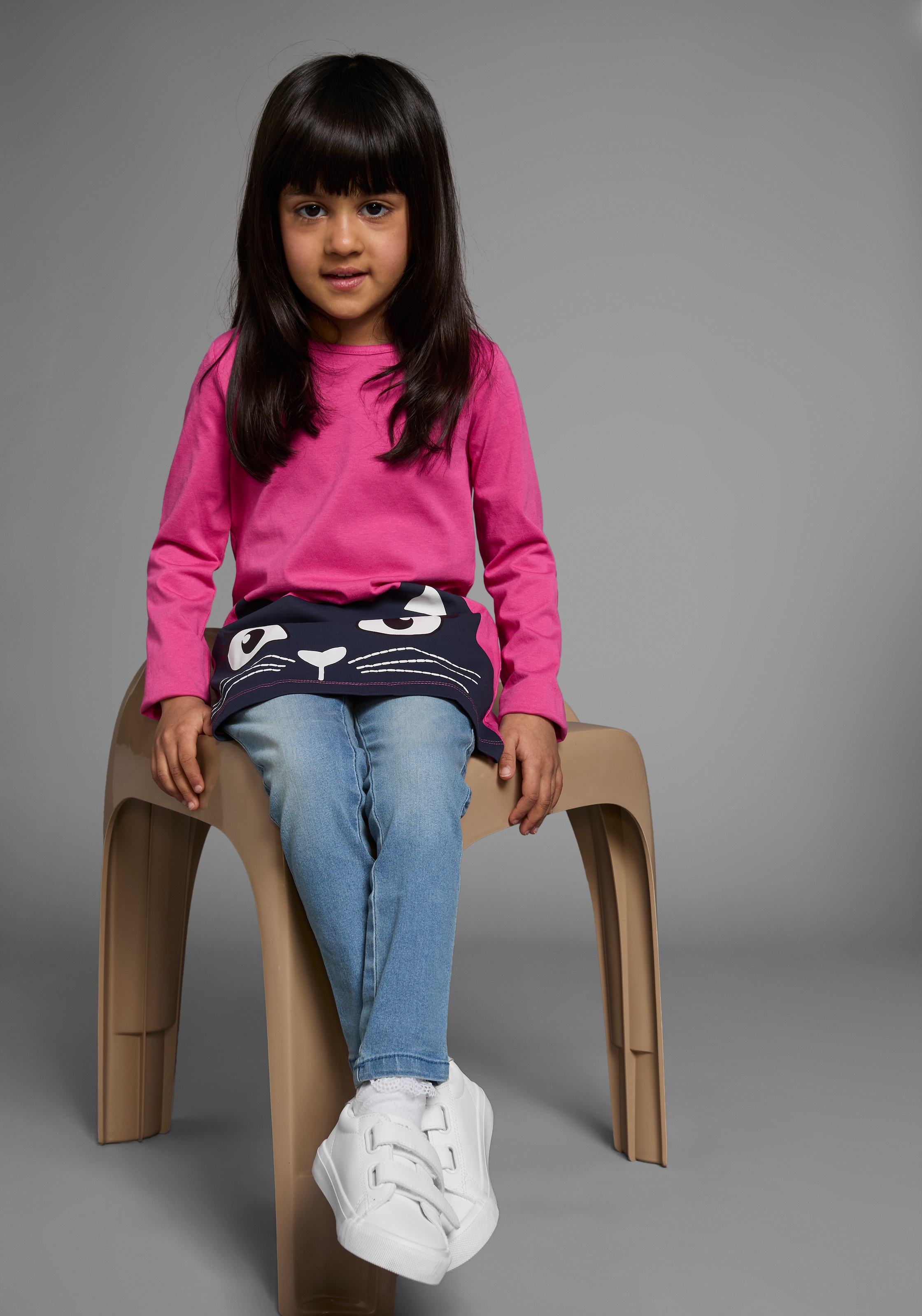 KIDSWORLD Langarmshirt »für kleine Mädchen«, (2 tlg., 2er-Pack), Langarm, lässige Passform