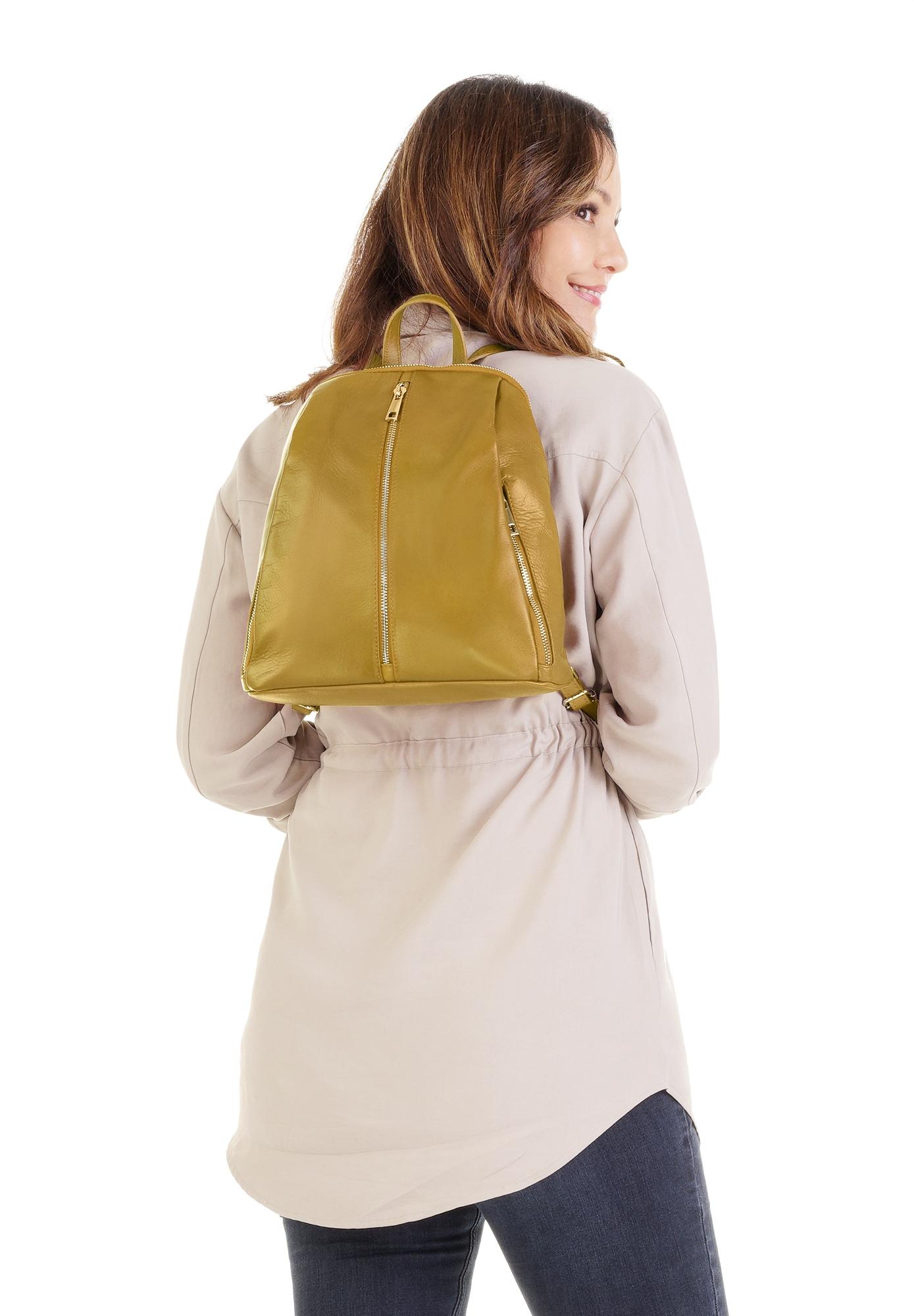 Samantha Look Cityrucksack, echt Leder, Made in Italy