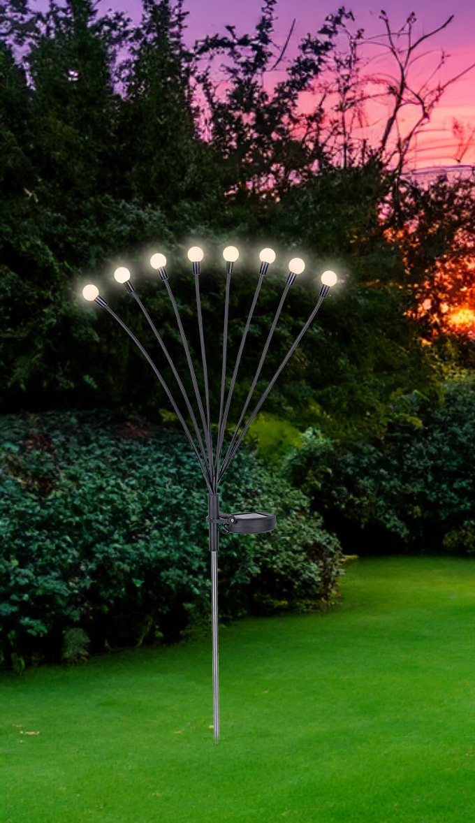 GLOBO LIGHTING LED Solarleuchte »SOLAR« LED-Modul 1 Stk. Warmweiß Solarlampe für Garten, Toller Lichteffekt, mit Erdspieß