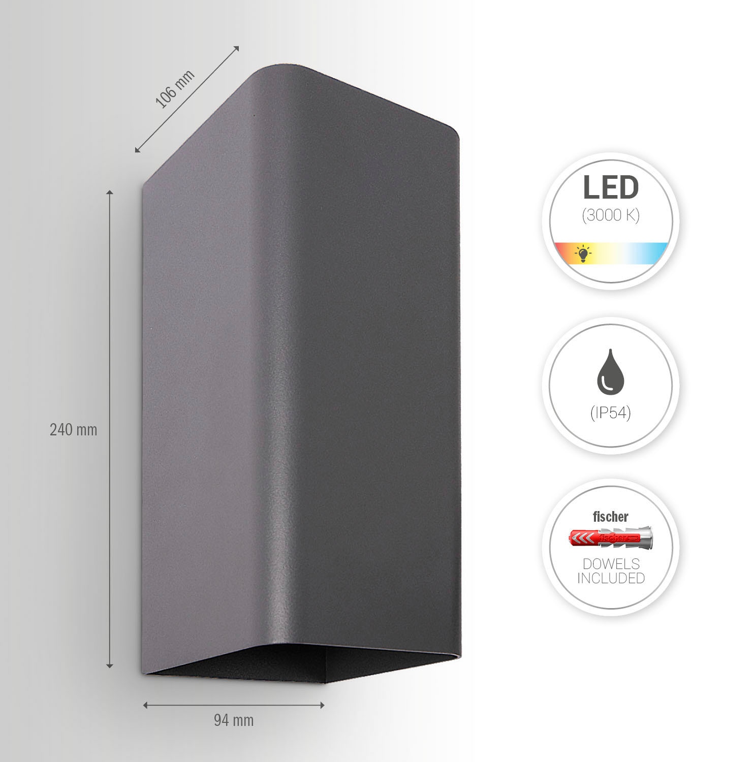 Paco Home LED Außenwandleuchte »ELENA«, Schutzart IP54
