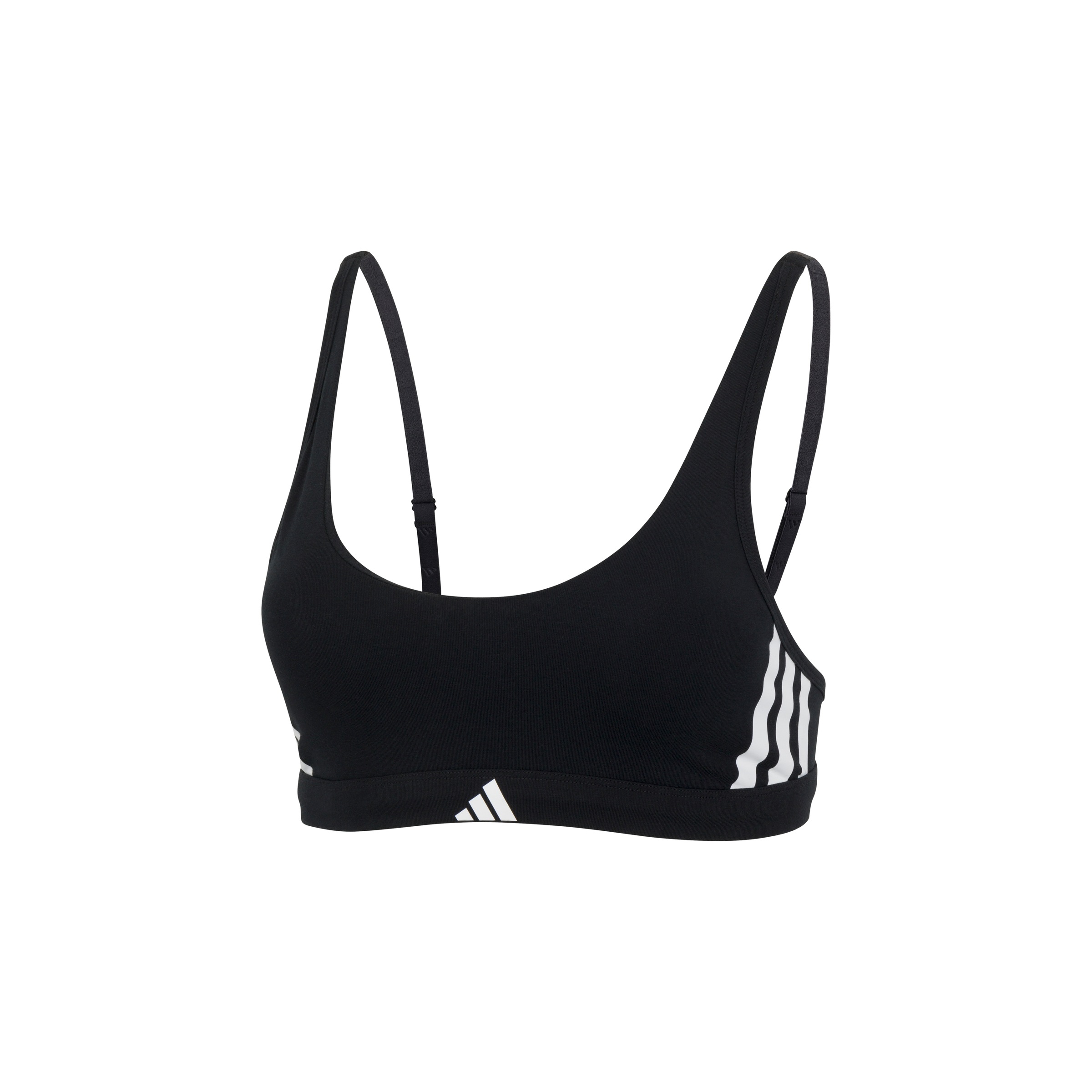 adidas Sportswear Bralette »Sport Active Essentials Cotton 3 Stripes« weich, dehnbar und leicht, Jacquard-Logo-Träger