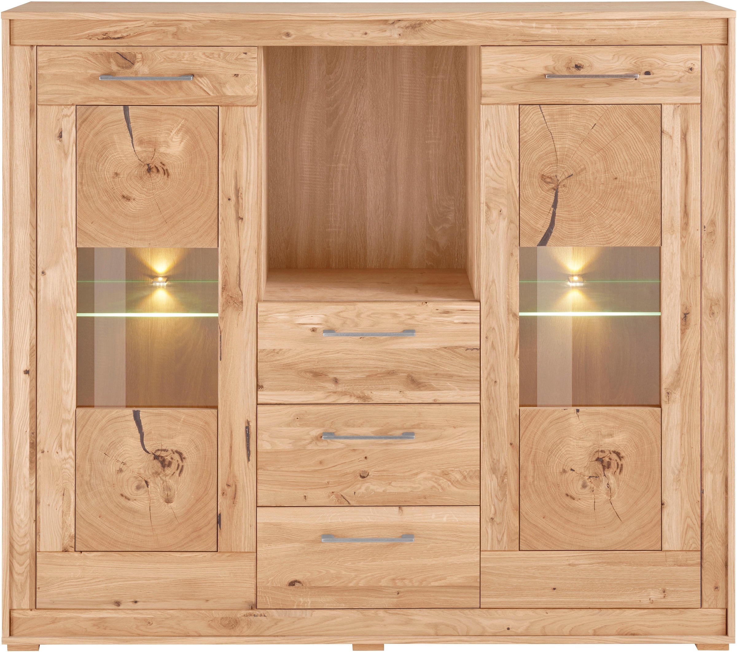 VOGL Möbelfabrik Highboard, Breite 154 cm, Teilmassivholz, Made in Germany