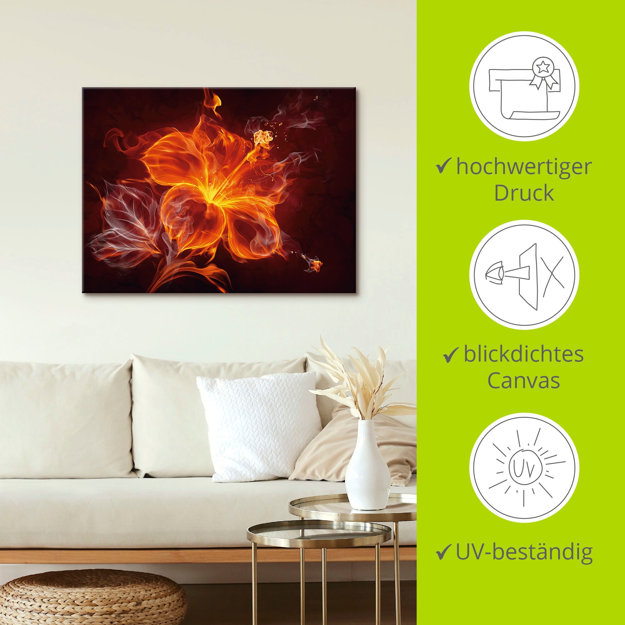 Artland Wandbild »Feuerblume«, Blumen, (1 St.), als Leinwandbild, Poster, Wandaufkleber in verschied. Größen