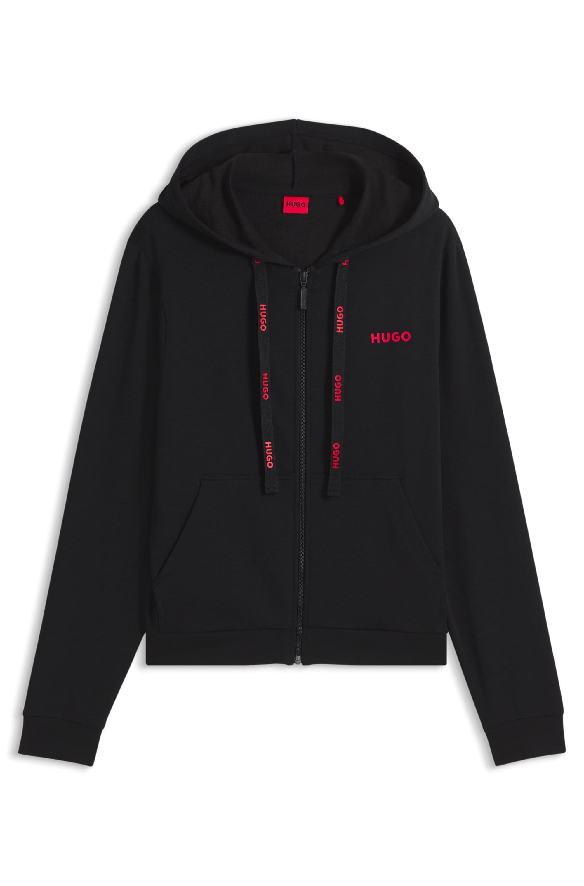 HUGO Underwear Sweatjacke Kapuze, Reißverschluss, gerade geschnitten