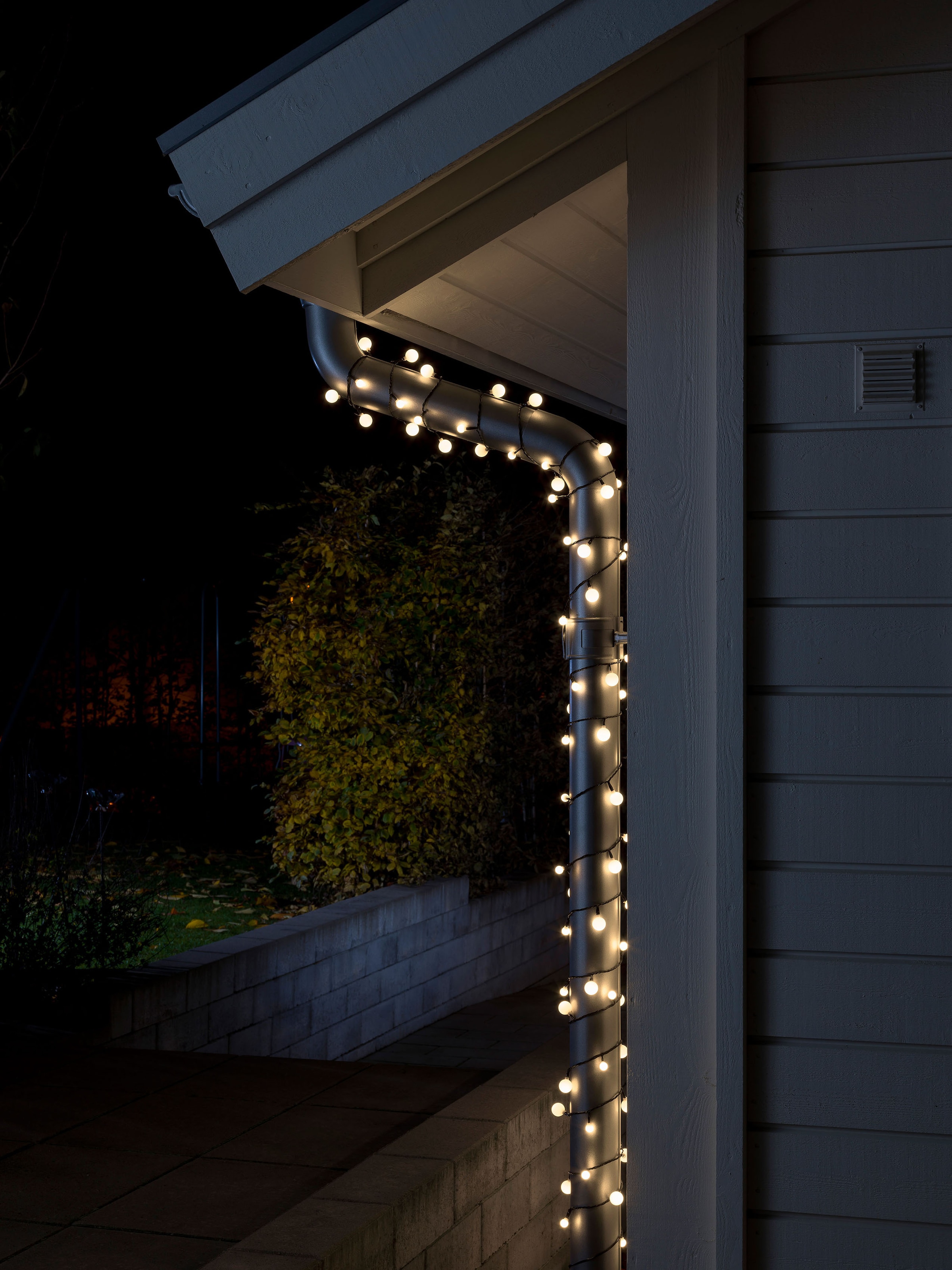 KONSTSMIDE LED-Lichterkette »Weihnachtsdeko aussen«, 80 St.-flammig, LED Globelichterkette, kleine & große runde Dioden, 80 Dioden