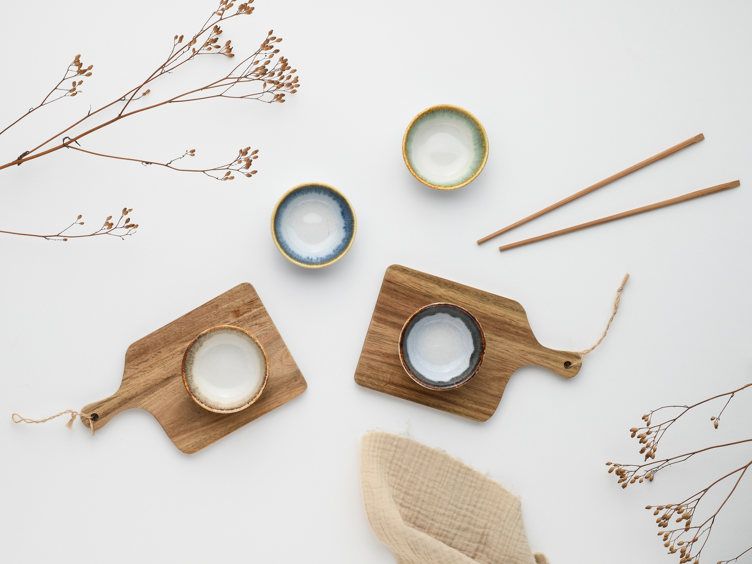 CreaTable Schale »Cascade, Sojaschale 4-tlg« 4 Stk. aus Steinzeug Rekativglasur, Healthy Food