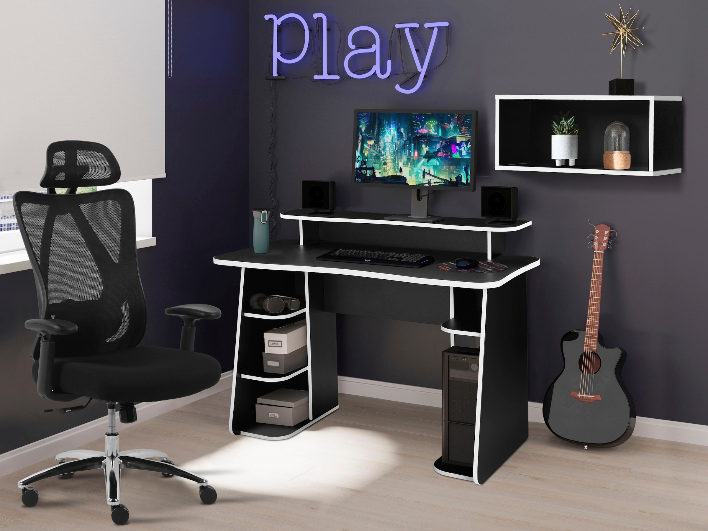 INOSIGN Gamingtisch »GAME«, Computertisch, Towerfach, Monitoraufsatz