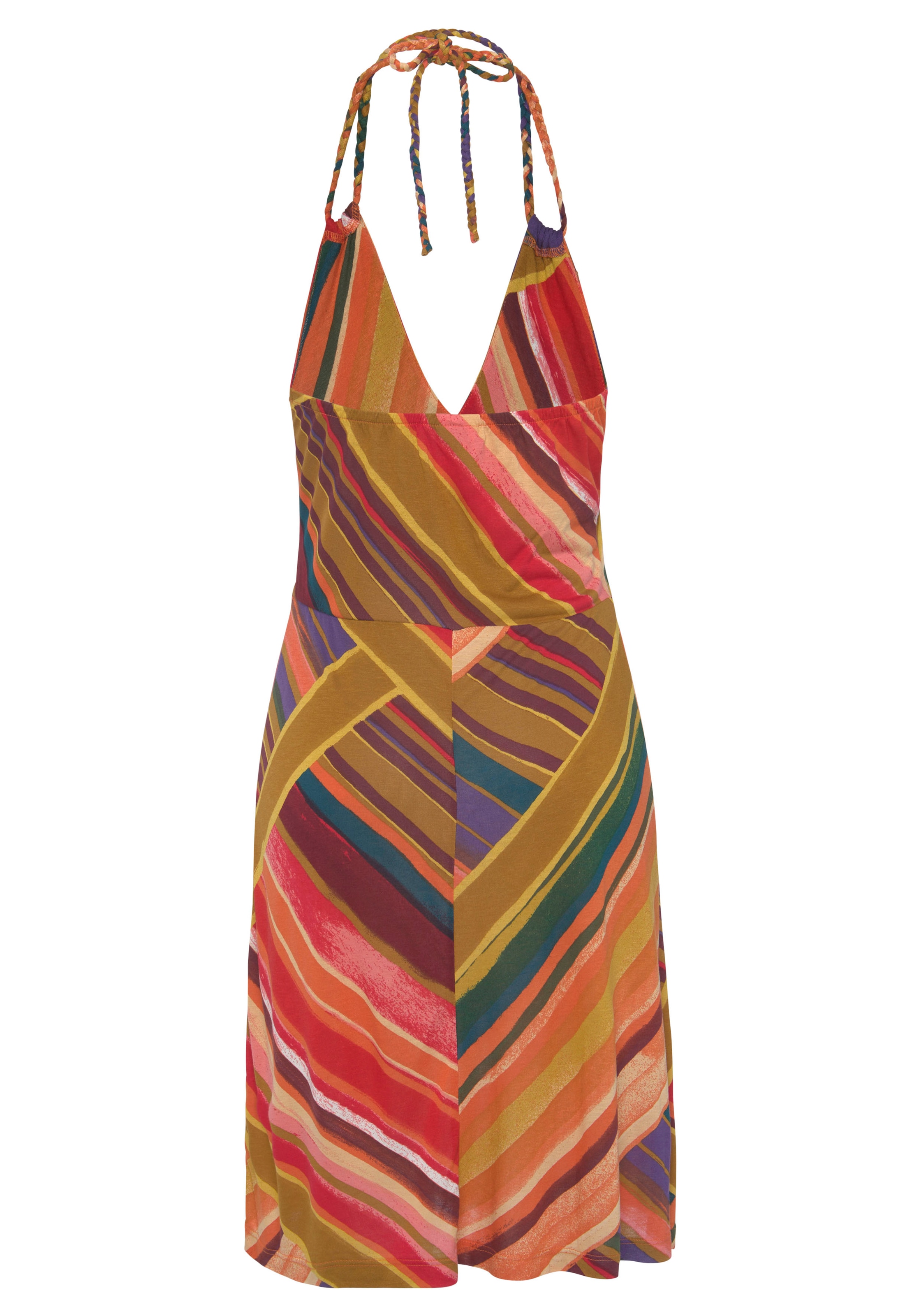 LASCANA Neckholderkleid, mit Alloverdruckund Cut-Out am Ausschnitt, Sommerkleid, Strandkleid