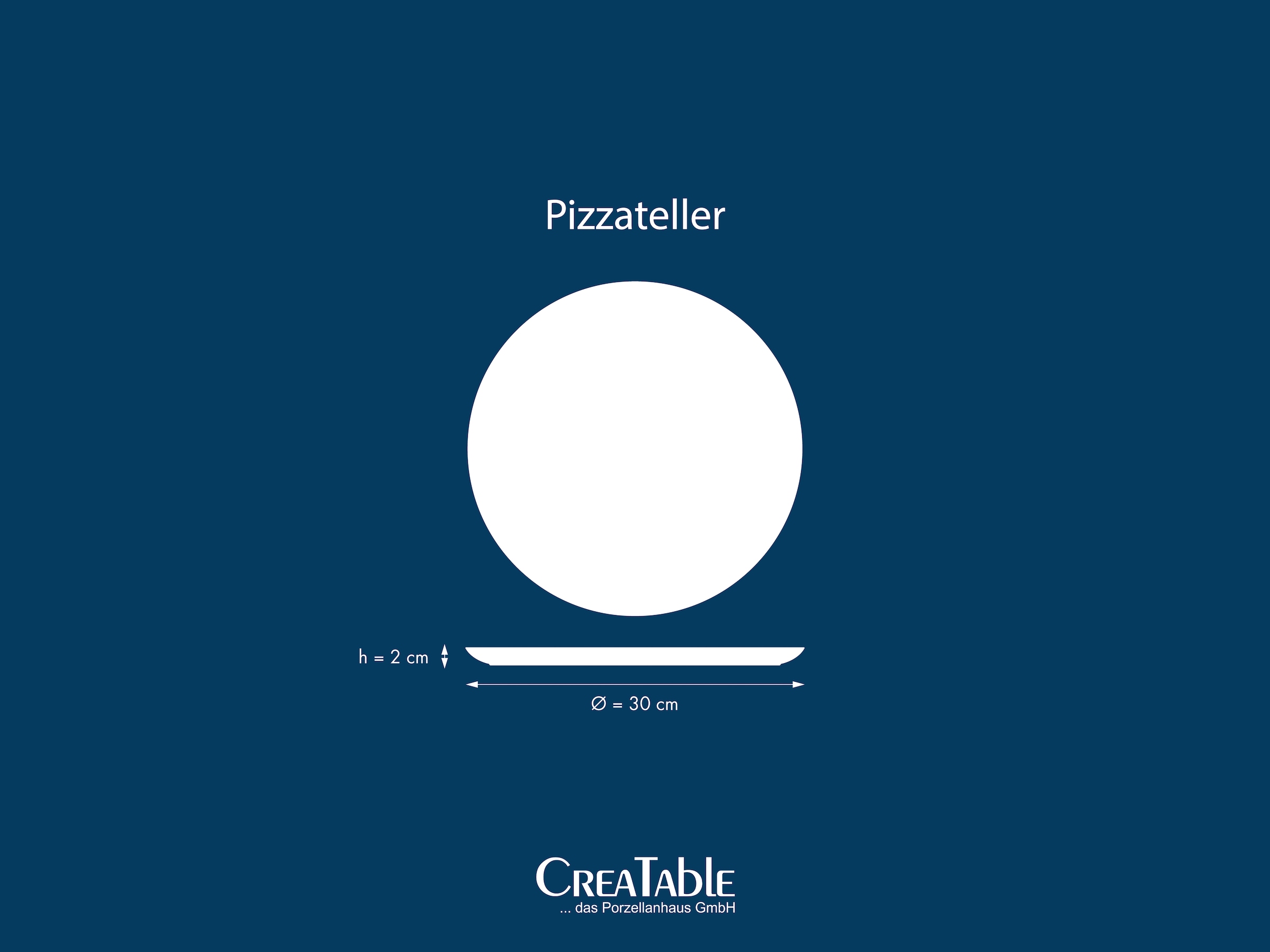 CreaTable Pizzateller »Milano Pizza, Teller-Set, 4-tlg.« Italienische Eleganz, Vielseitig einsetzbar