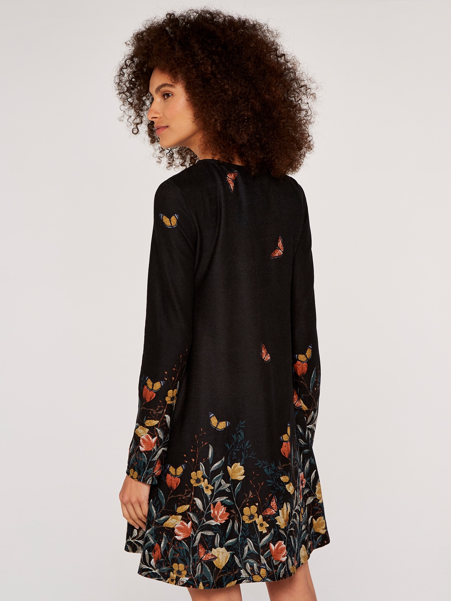Apricot Strickkleid »Swing Dress« mit Blumendruck