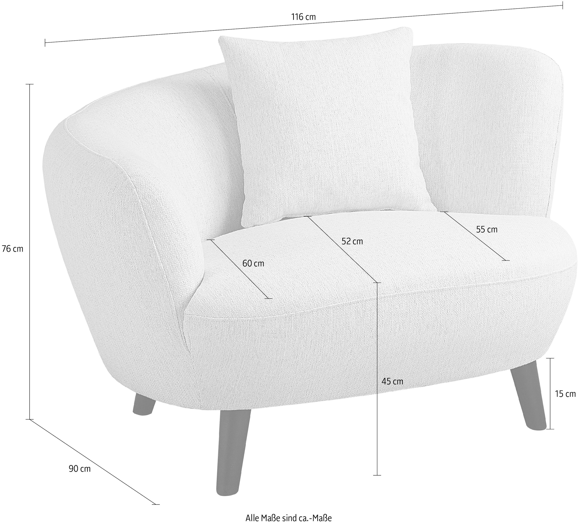ATLANTIC home collection Loungesessel »Olivia«, XXL-Sessel,  Nierenform-Sessel mit Zierkissen im Originalbezug kaufen bei OTTO