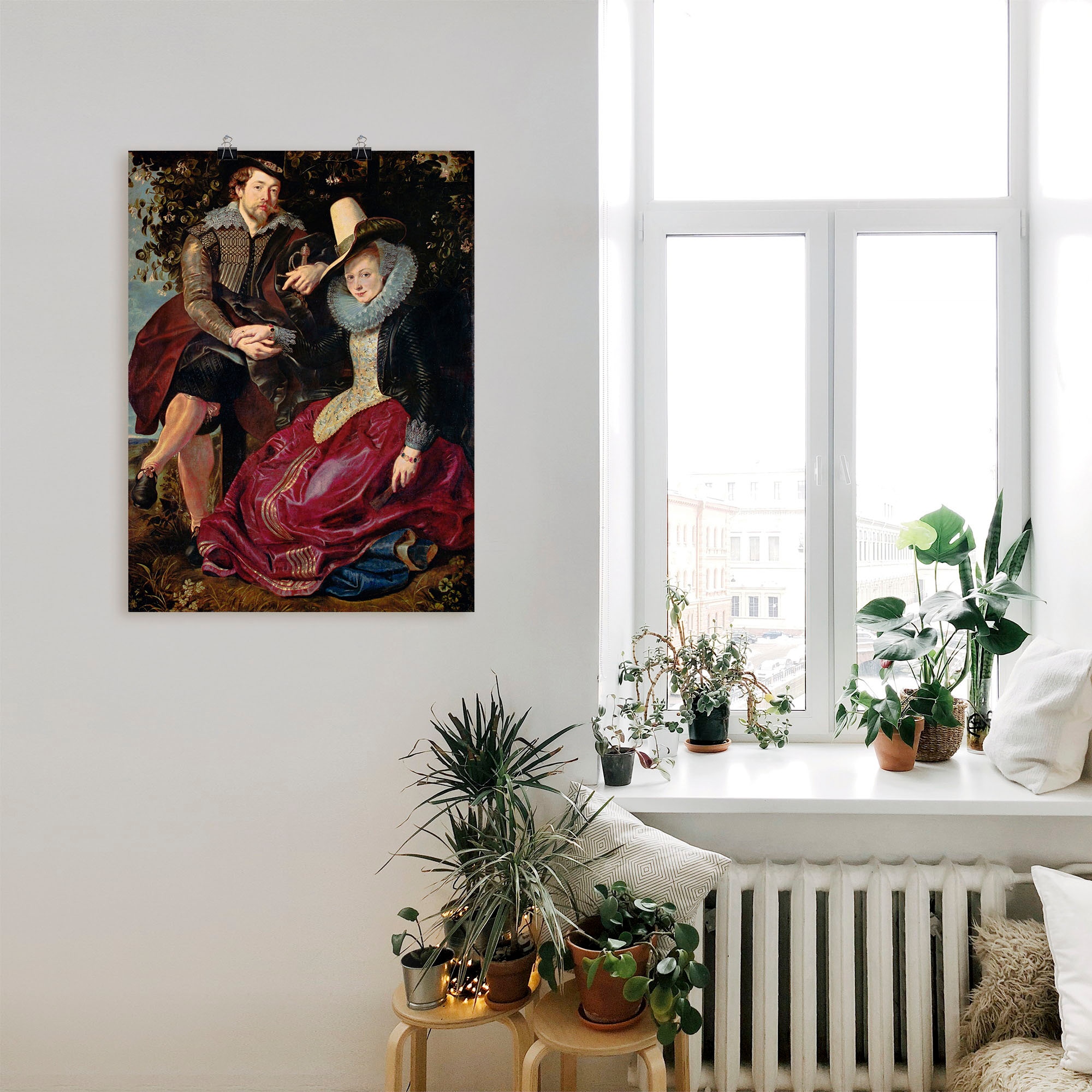 Artland Wandbild »Rubens und Frau in Geißblattlaube«, Paar, (1 St.), als Leinwandbild, Wandaufkleber oder Poster in versch. Größen