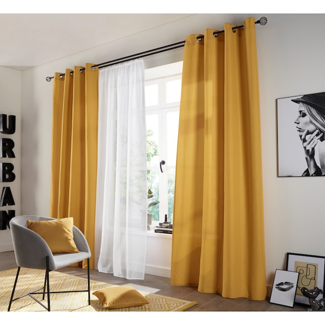 my home Vorhang »Raja«, (2 St.), 2er-Set, glatt, einfarbig, verschiedene  Größen kaufen bei OTTO