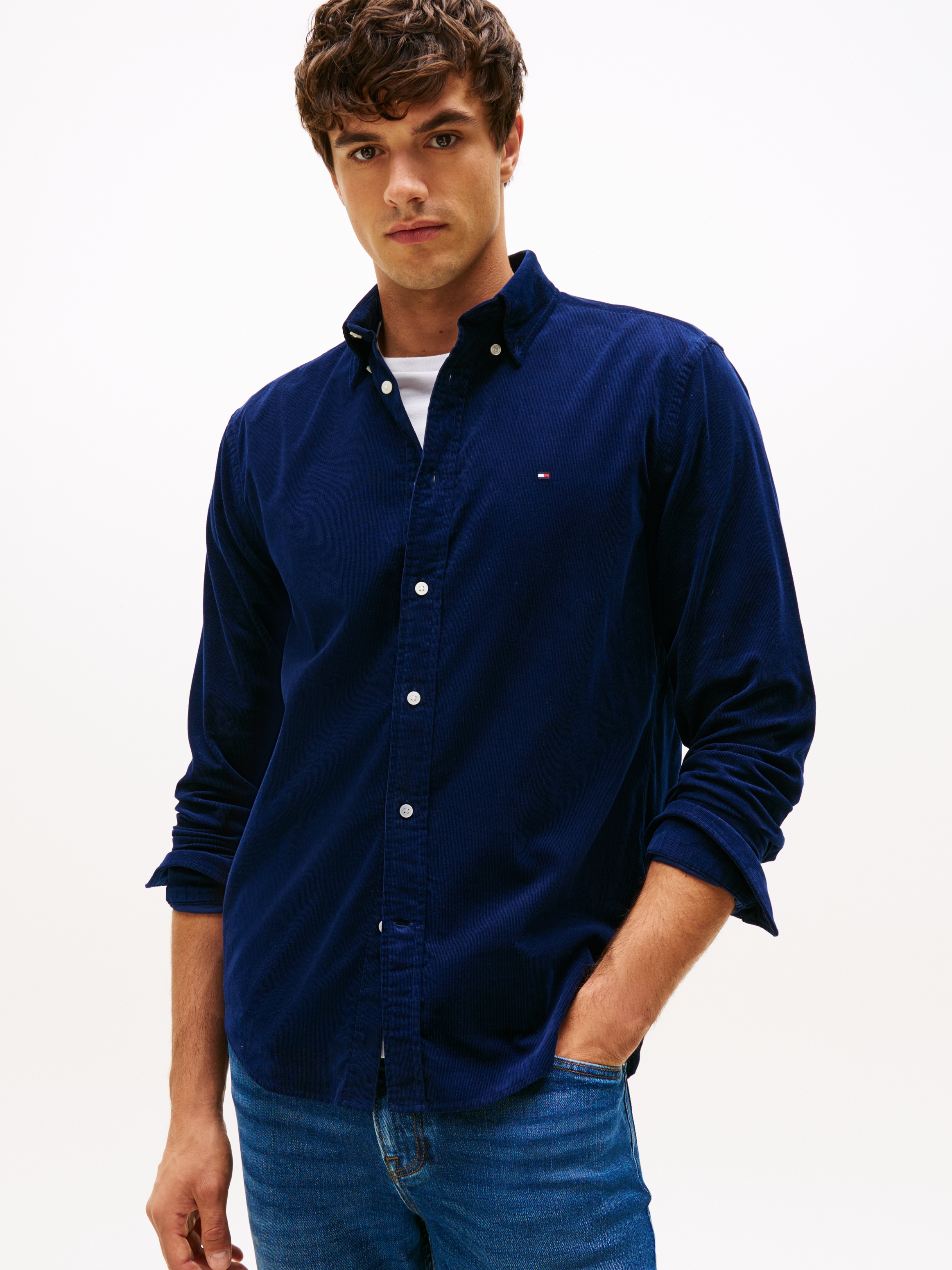 Tommy Hilfiger Langarmhemd »SOLID CORDUROY SHIRT« Regular fit Cordhemd