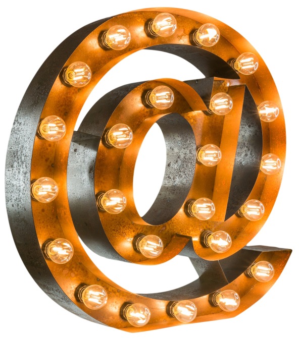 MARQUEE LIGHTS LED Dekolicht »@-Zeichen«, E14, 1 St., Warmweiß, Wandlampe, Tischlampe @-Sign mit 24 Lichtquellen E14 (nicht inklusive) - 61cm Breit und 61cm hoch
