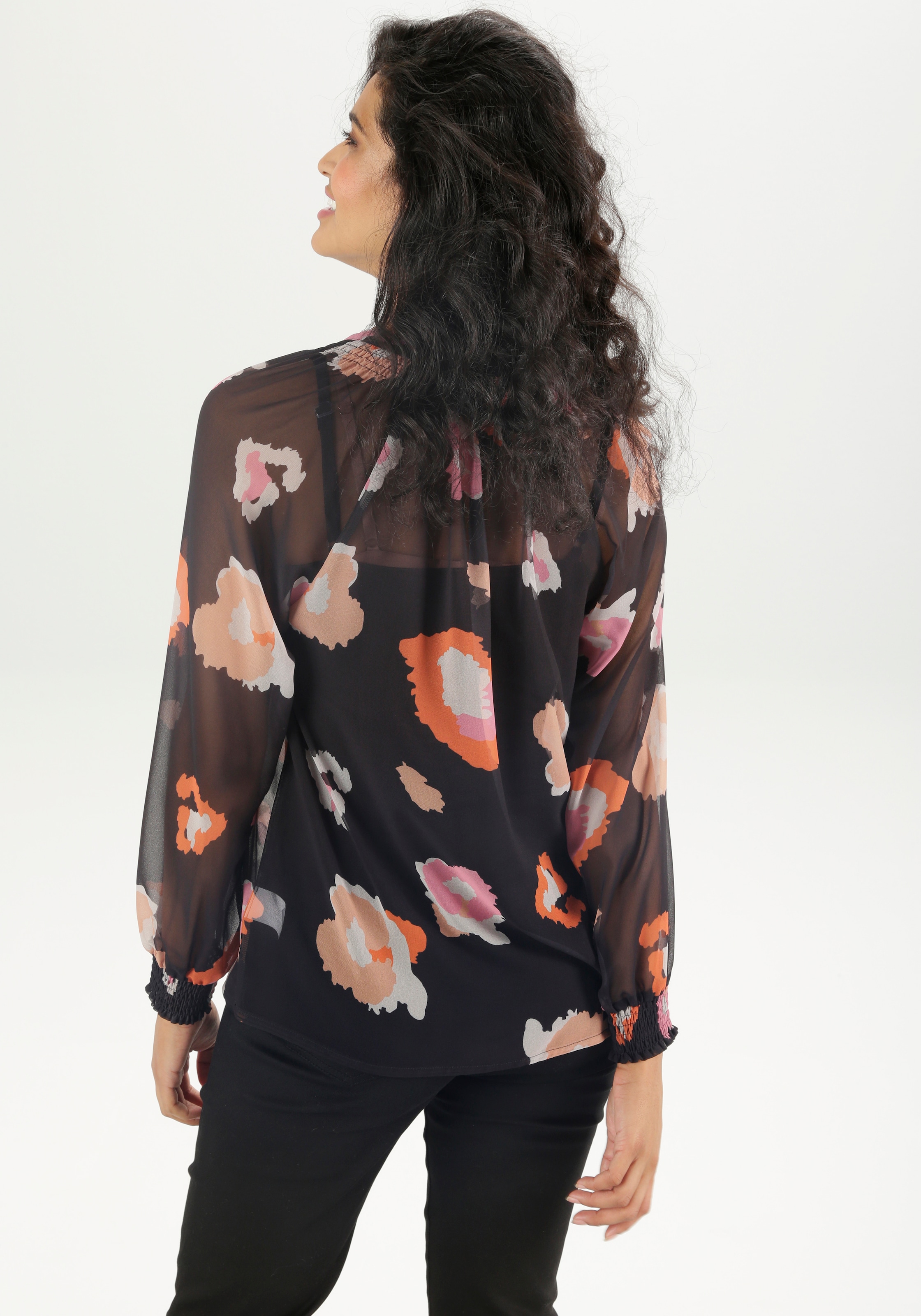 Aniston SELECTED Schlupfbluse, aus transparentem Chiffon