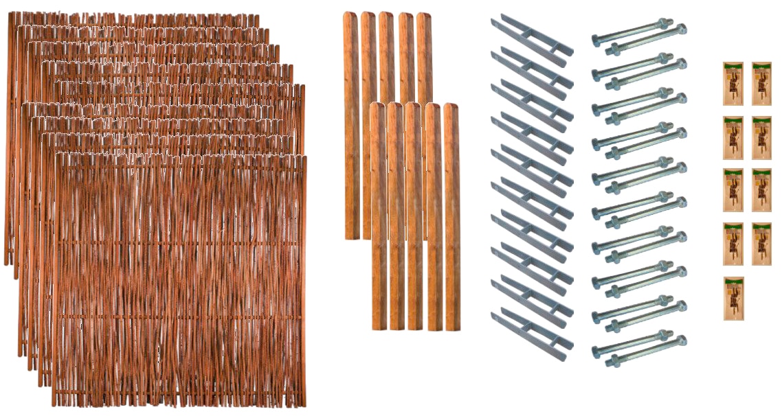 Tetzner & Jentzsch Geflechtzaun »Portland 7« 9 Elemente in beige, Größe H/L: 180 cm x 17,1 m