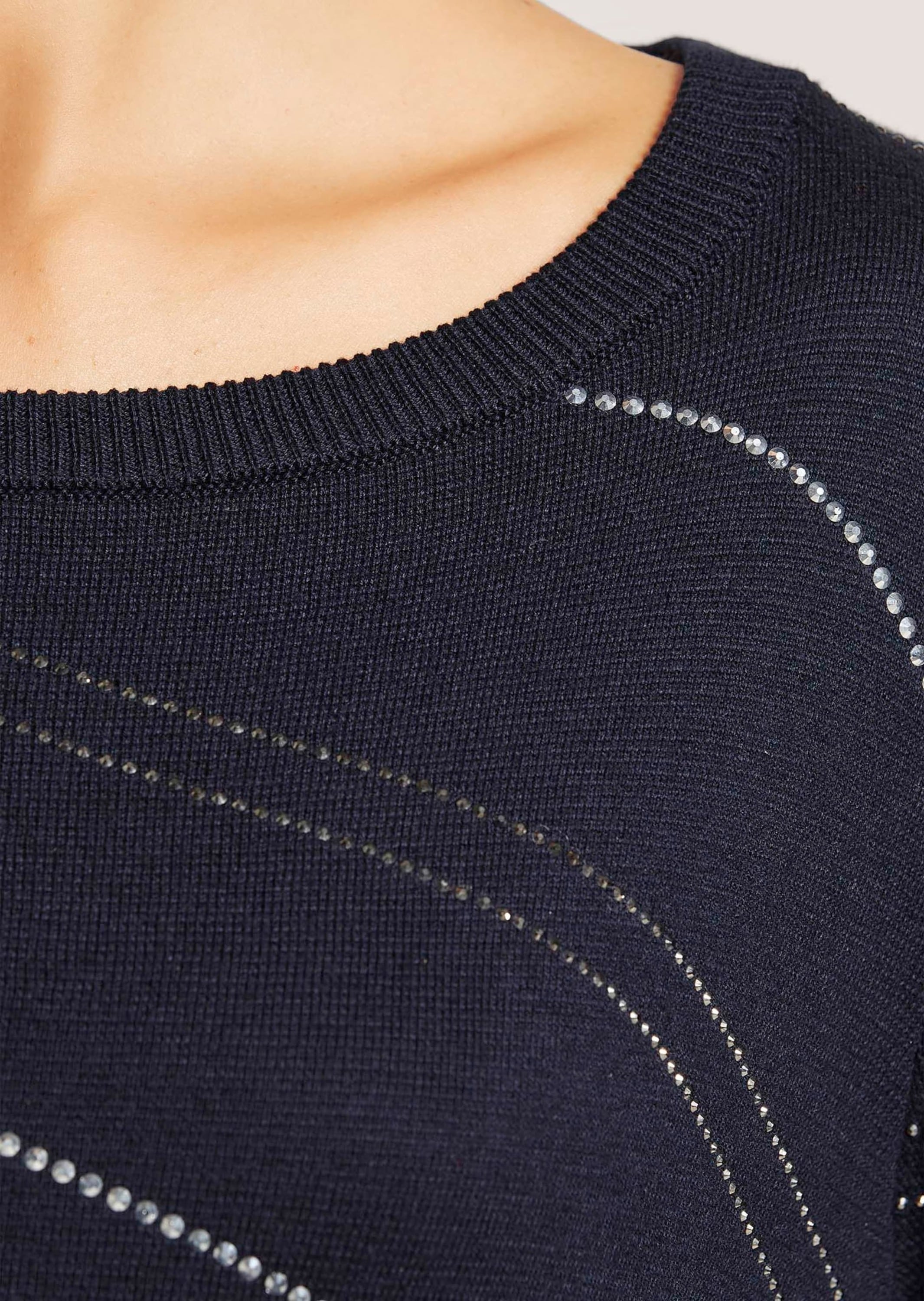 MADELEINE Longpullover »Pullover Pullover mit Ziersteinen«