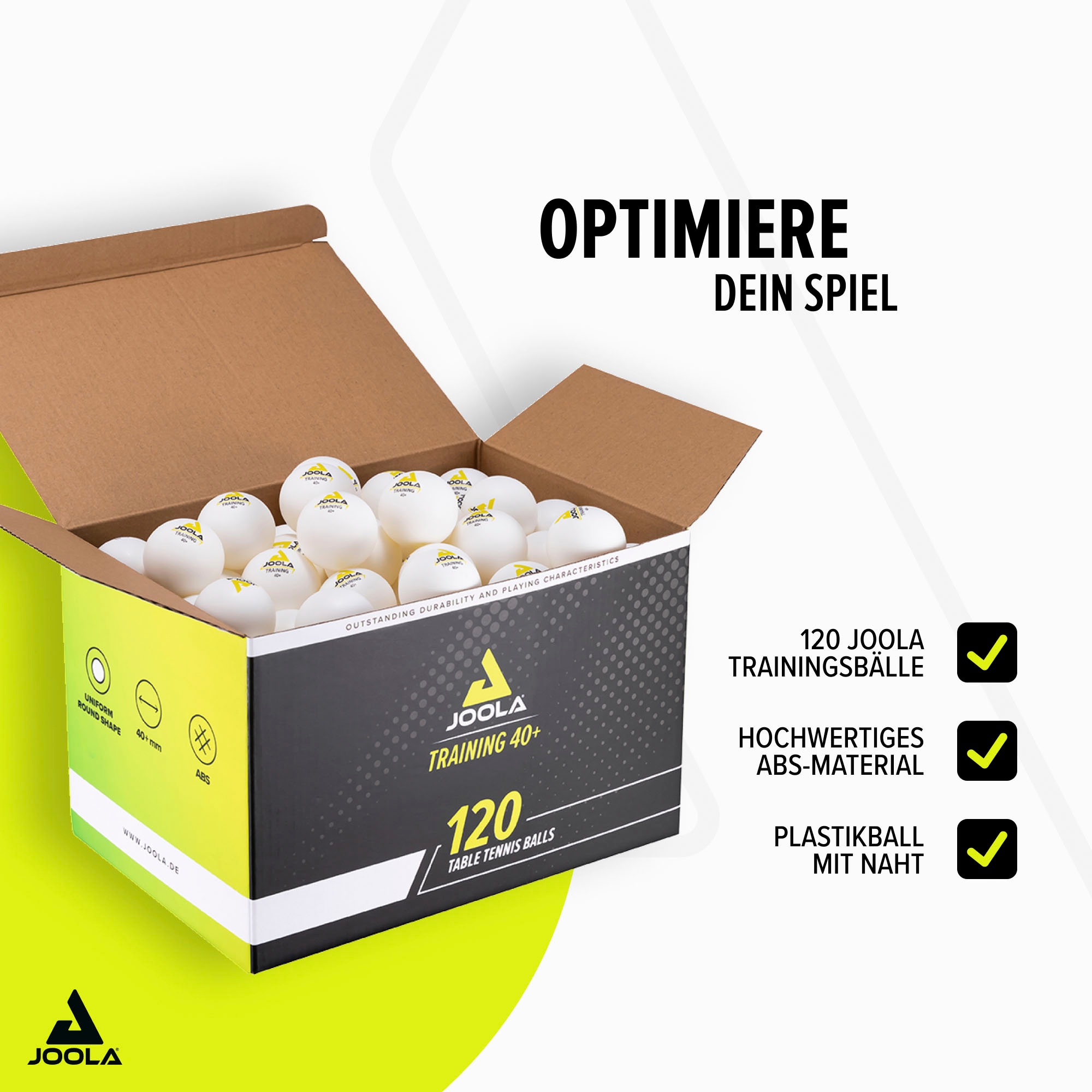 Joola Tischtennisball »Joola Training 40+ 120er Karton«, (Packung, 120 St.)