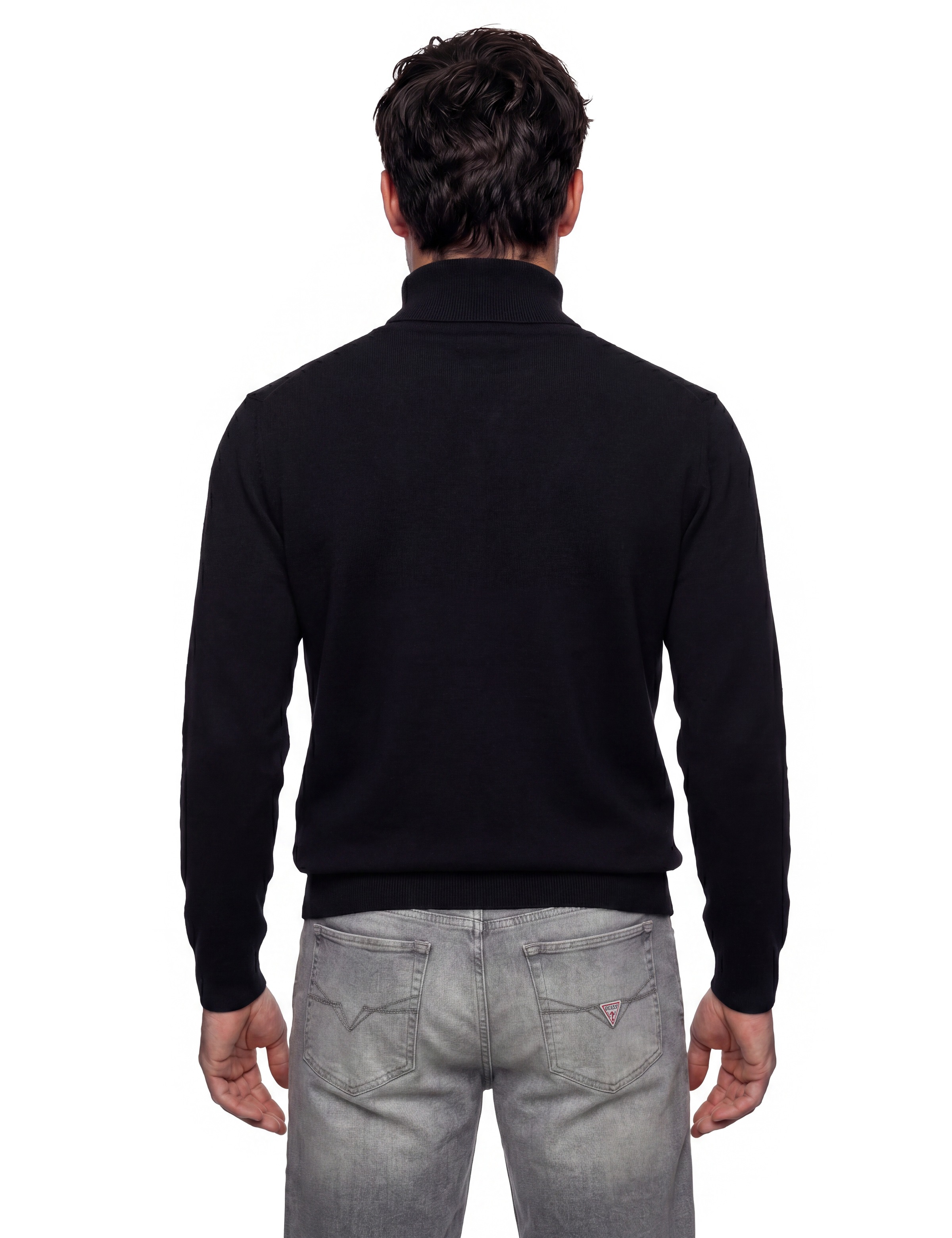 Guess Rollkragenpullover mit Seide und Wolle, Regular Fit, Logo-Schriftzug