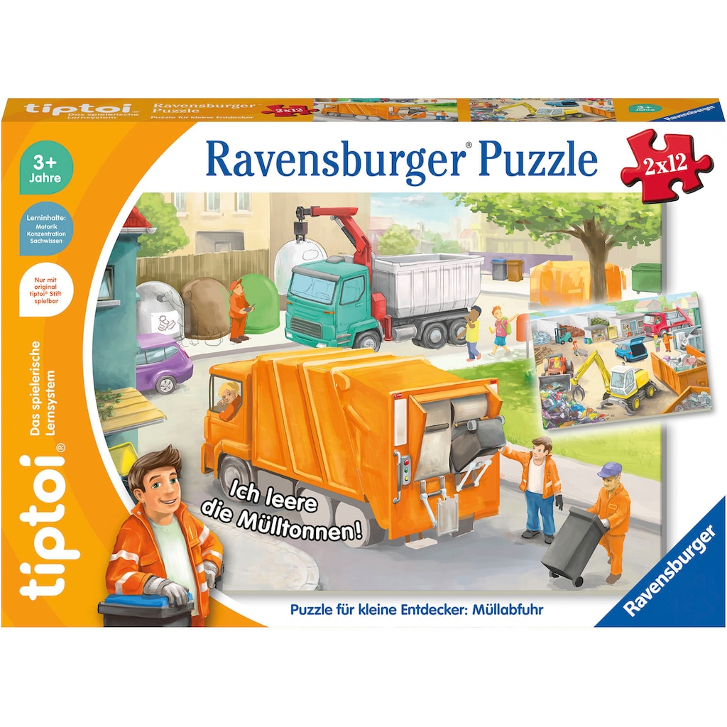 Ravensburger Puzzle »tiptoi® Puzzle für kleine Entdecker: Müllabfuhr«