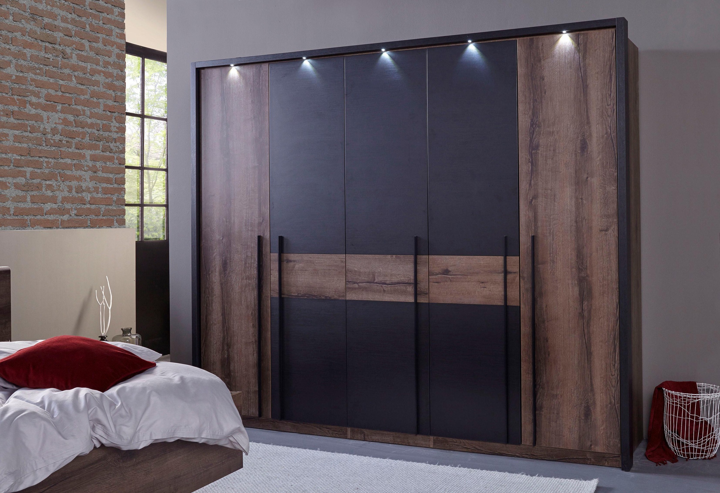 FORTE Kleiderschrank »Bellevue«, mit LED-Beleuchtung