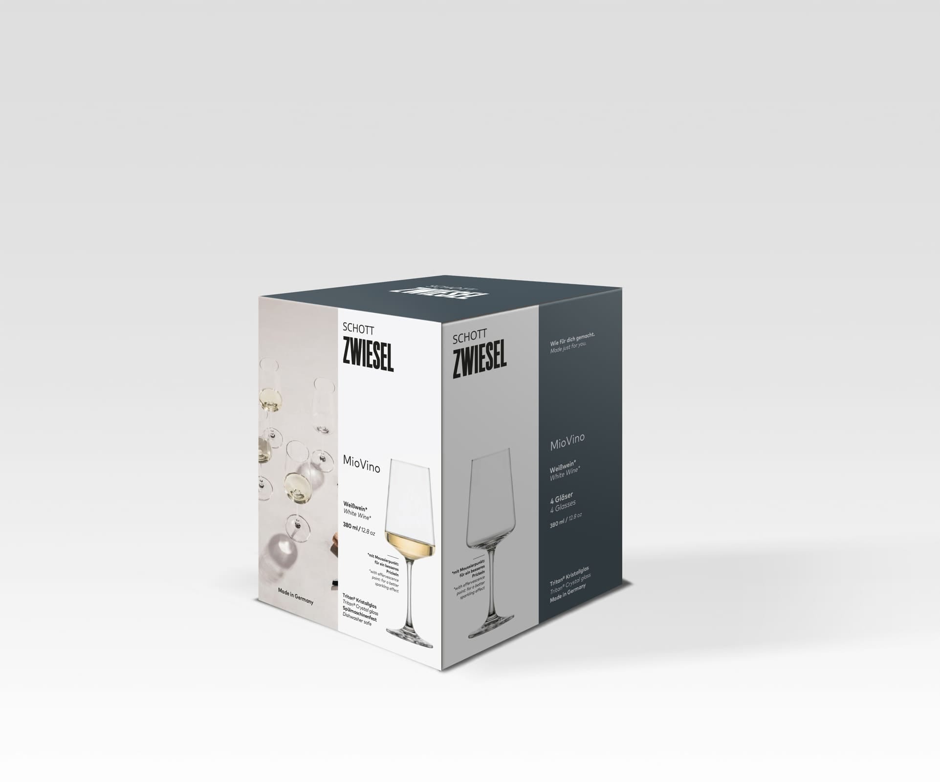 SCHOTT-ZWIESEL Weißweinglas »Weißweingläser MioVino 380 ml 4er Set transparent« Spülmaschinengeeignet