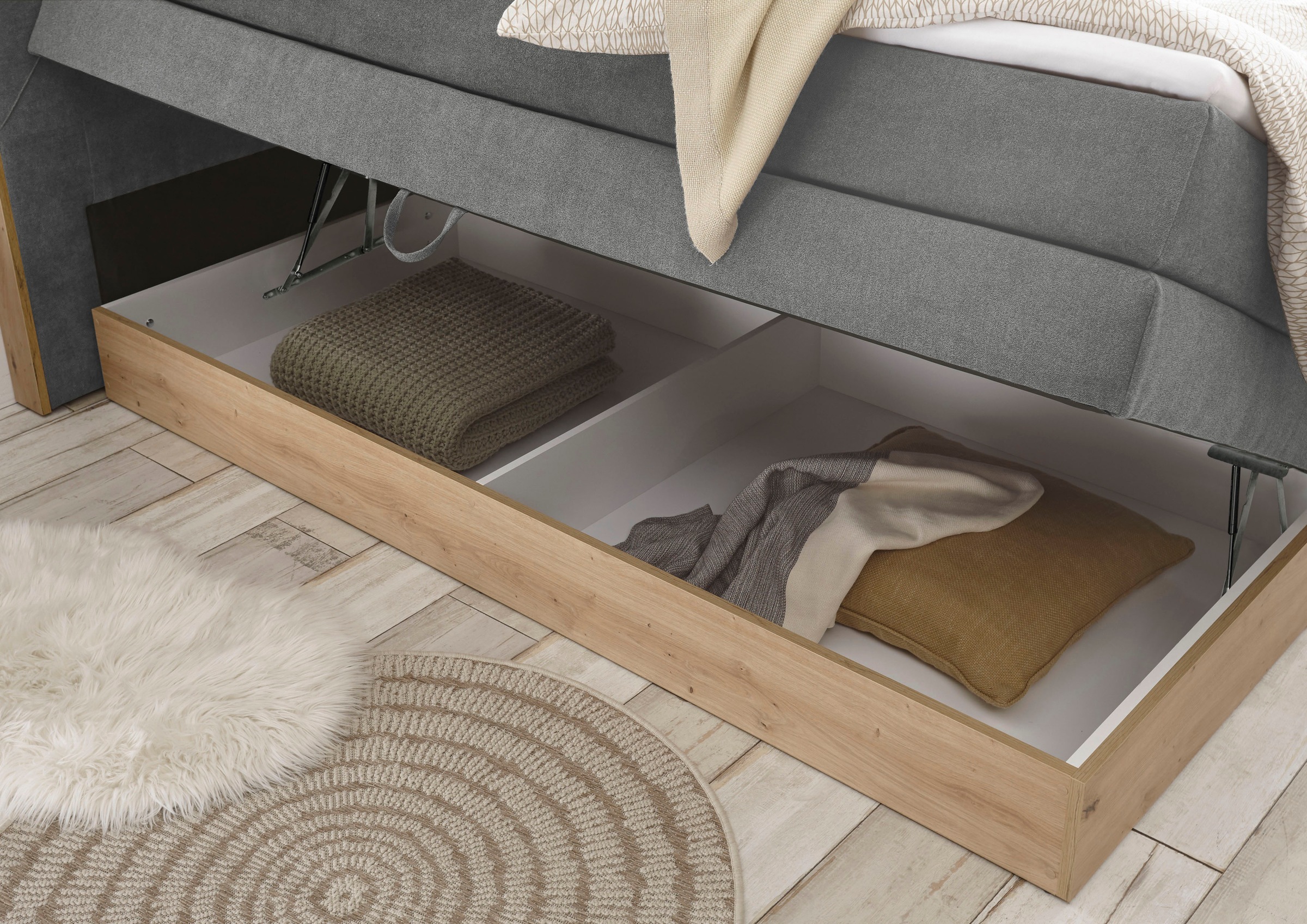 ED EXCITING DESIGN Boxspringbett »Bellevue«, inkl. Bettkasten, wahlweise mit Matratze und Topper