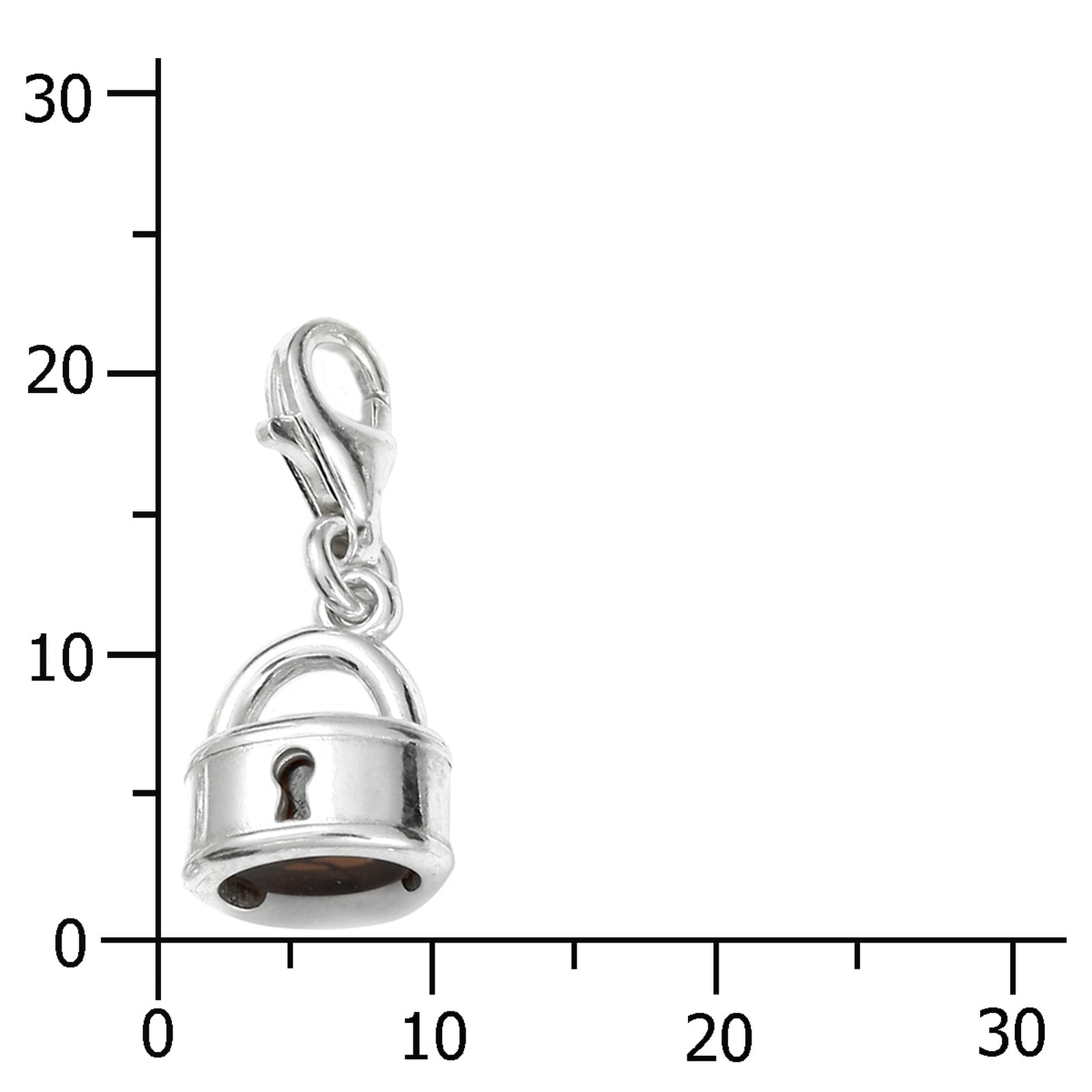 OSTSEE-SCHMUCK Kettenanhänger »- Schloss - Silber 925/000 - Bernstein«