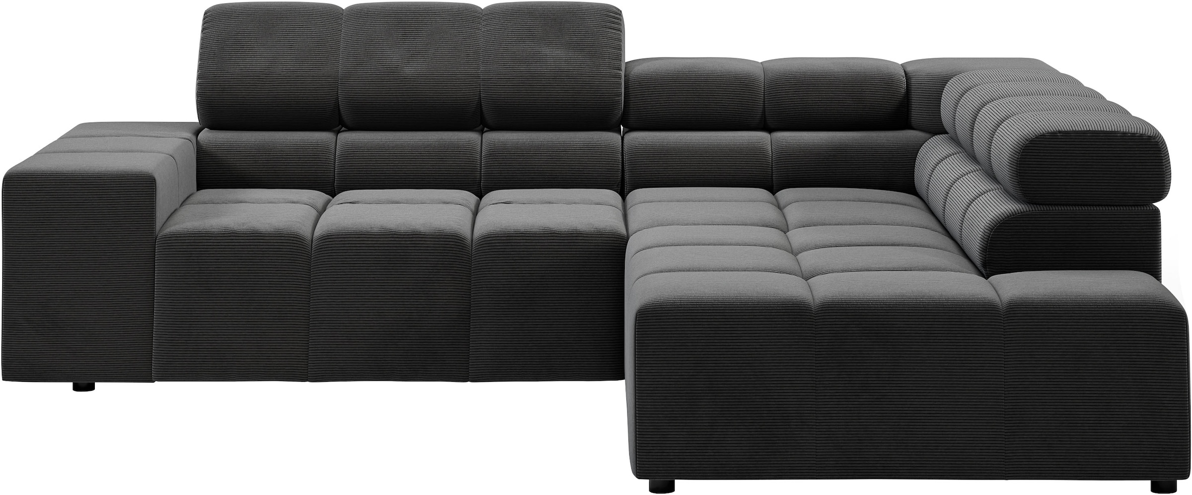 INOSIGN Ecksofa »Ancona, incl. Kopfteilverstellung + 3 Zierkissen, L-Form, bequem«, wahlweise motorische Sitztiefenverstellung, B/T(H: 249/215/70 cm