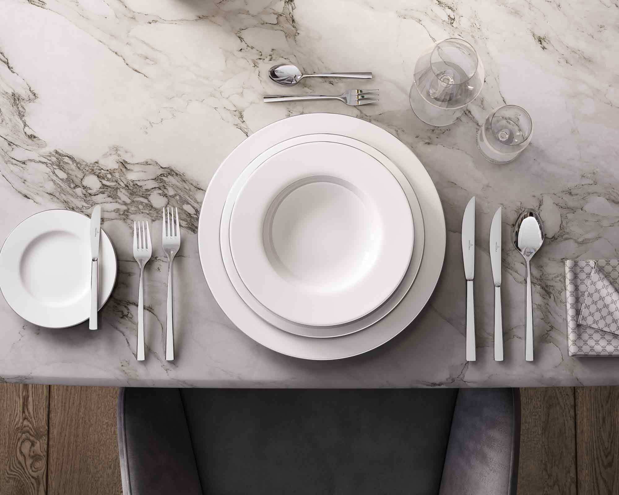 Villeroy & Boch Tafelgabel »Kuchengabeln Piemont 16 cm 6er Set edelstahl« Spülmaschinenfest
