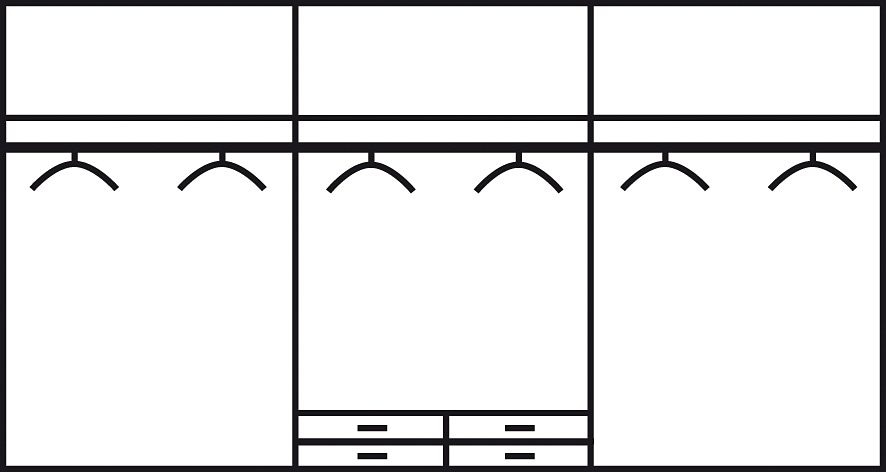 rauch Kleiderschrank »Drehtürenschrank Schrank Garderobe BURANO« mit Schubladen und Spiegelumrandung in Farbabsetzung MADE IN GERMANY