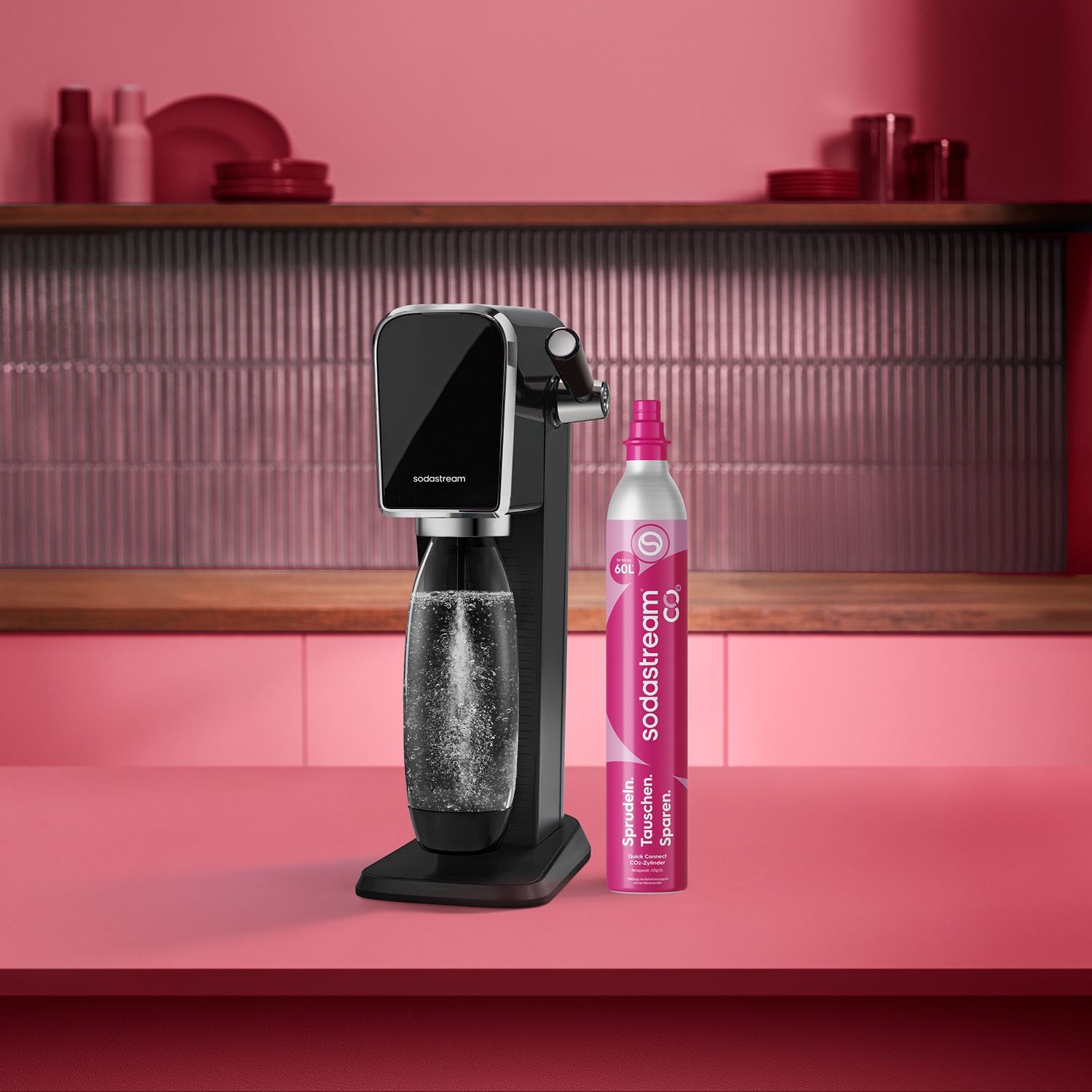 SodaStream CO₂-Zylinder »Reservezylinder QC 60l SodaStream« Quick Connect System, kompatibel mit Quick Connect Wassersprudlern