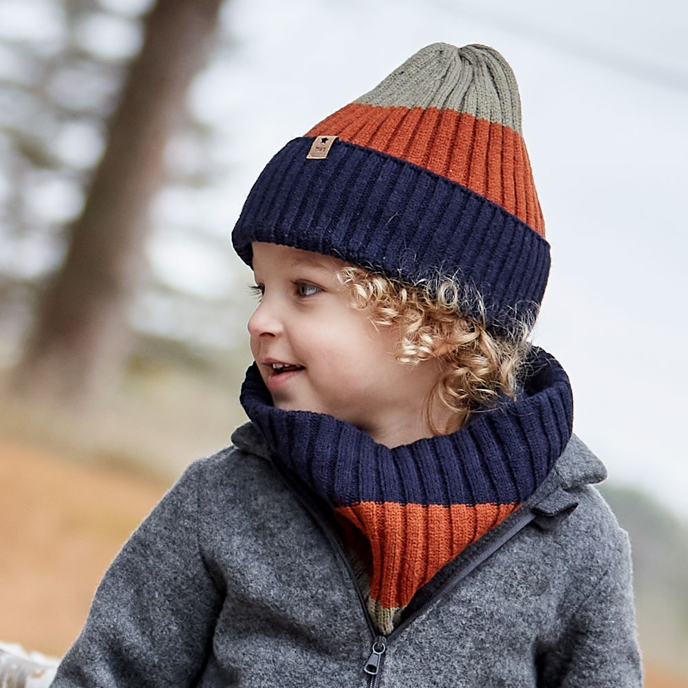 MAXIMO Loop Materialmix, gefüttert, wärmend, Rippstruktur, bequem, weich