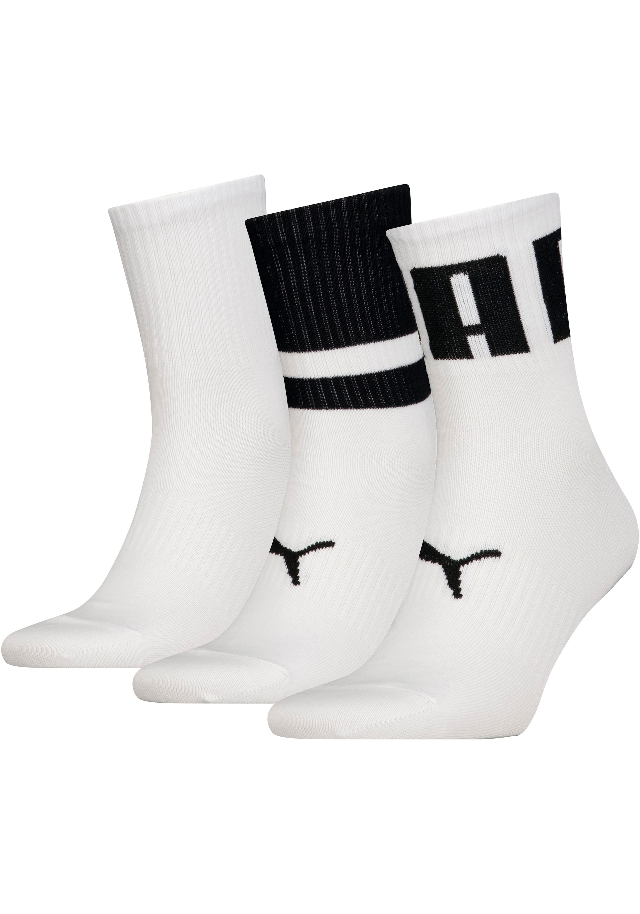 Socken »Unisex PUMA UNISEX BIG LOGO SHORT CREW«, (Packung, 3 Paar, 3er-Pack), Short-Socks