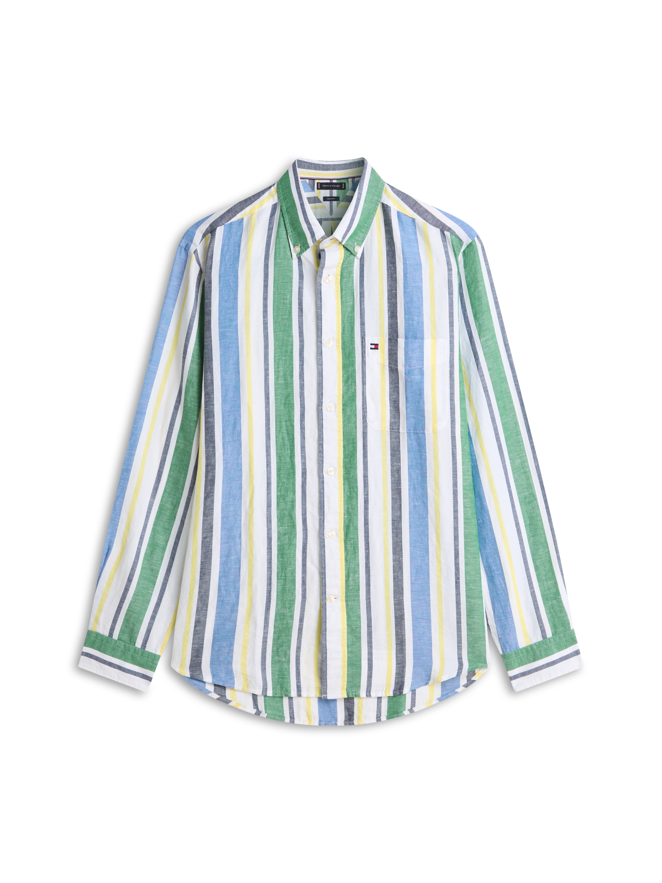 Tommy Hilfiger Langarmhemd »LINEN BLEND BOLD STRIPE« regular fit, Leinenmix, mit Streifen