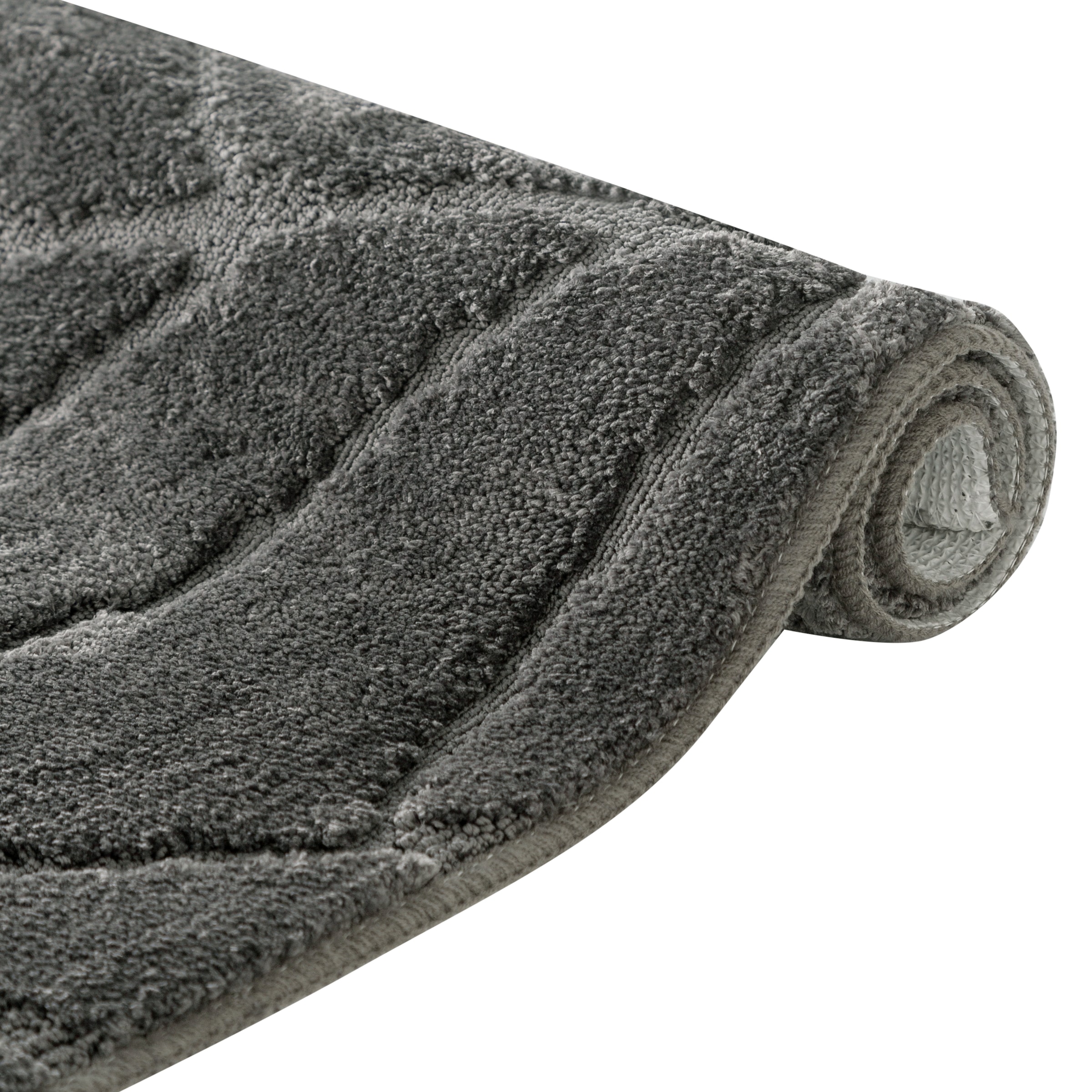 my home Badematte »Epense, Badvorleger, Badezimmer Teppich, Duschvorleger«, rutschhemmend beschichtet, fußbodenheizungsgeeignet-schnell trocknend, Badteppich, Uni Farben, Blätter, Blattstruktur, Hoch-Tief Effekt