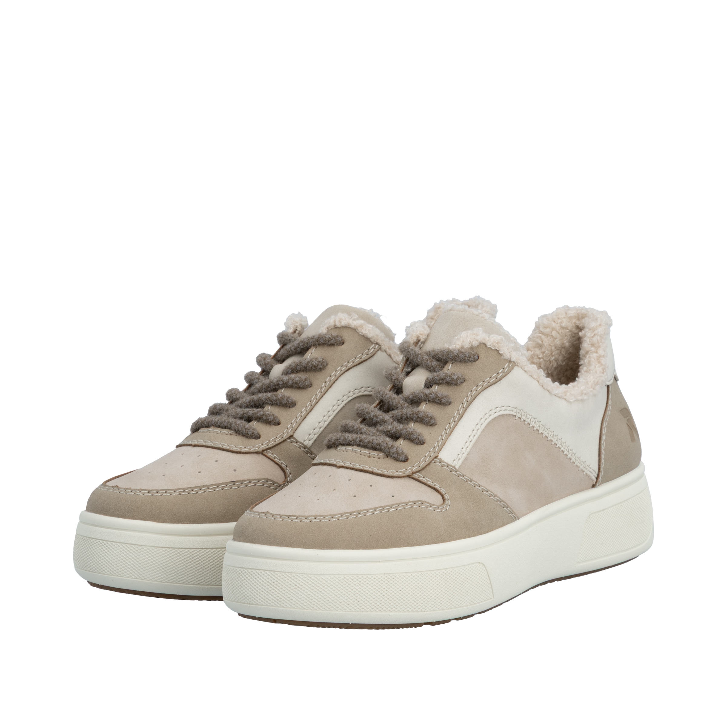 Rieker Plateausneaker  Retro-Sneaker, Schnürschuh, Halbschuh mit Teddyfutter