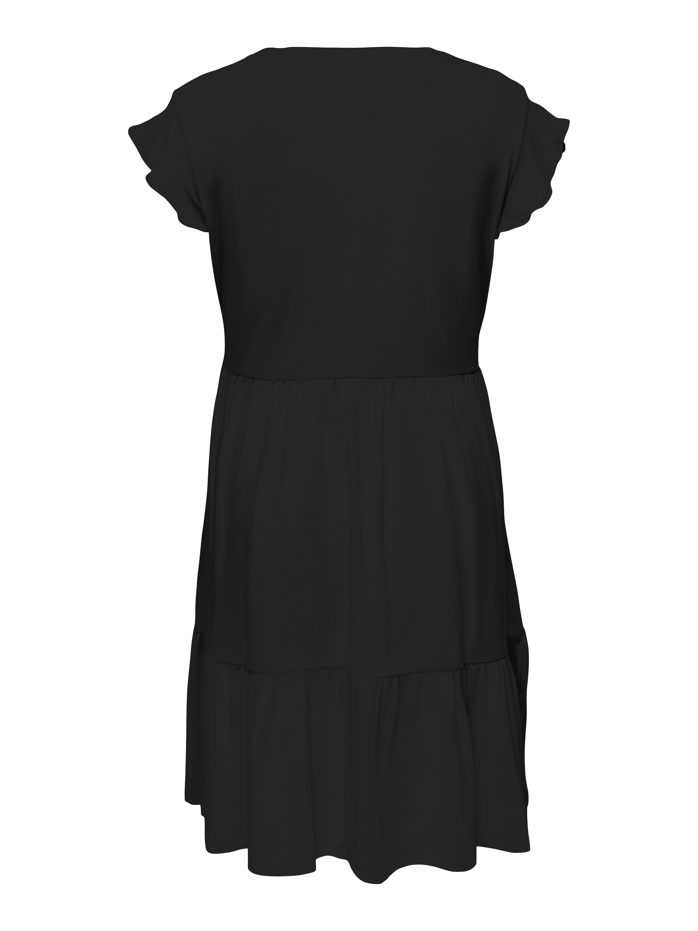 ONLY CARMAKOMA Jerseykleid »CARMAY LIFE CAP SL FRILL DRESS JRS NOOS«, mit Volant