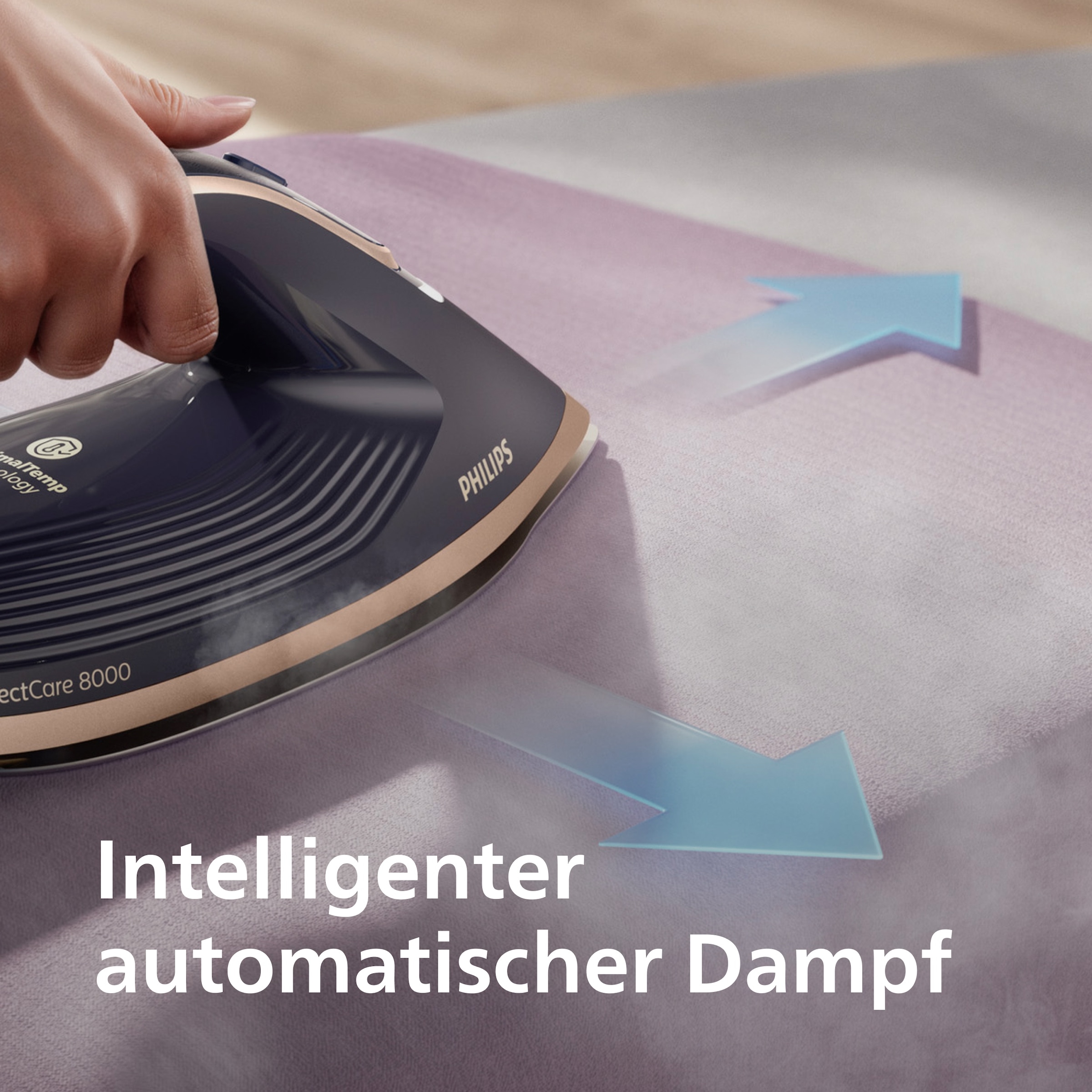 Philips Dampfbügelstation »PerfectCare 8000 Series PSG8300/20, Dunkelblau/Gold«, 3.120 Watt, OptimalTemp & TurboPower-Dampfmotor, 850 gr Dampfstoß