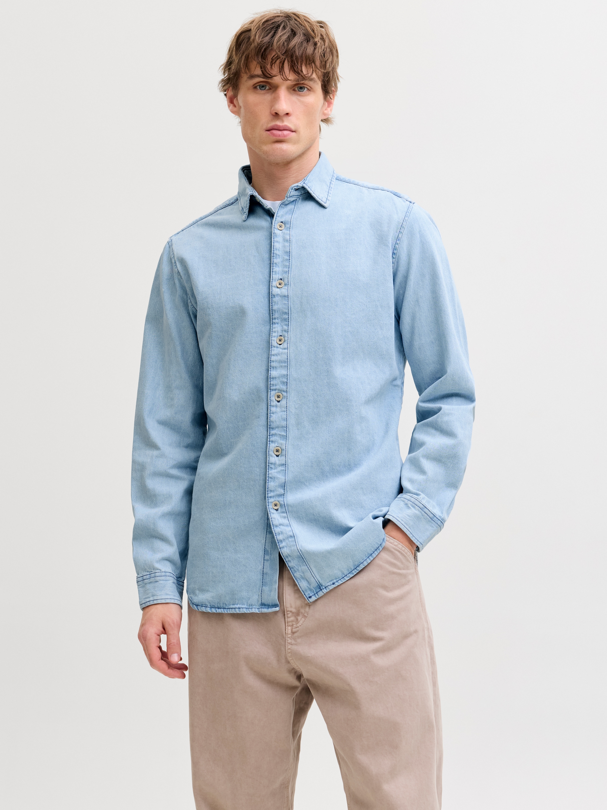 Jack & Jones Jeanshemd »JJESTANLEY JJSHIRT AT 021 NOOS« Baumwolle, normal geschnitten