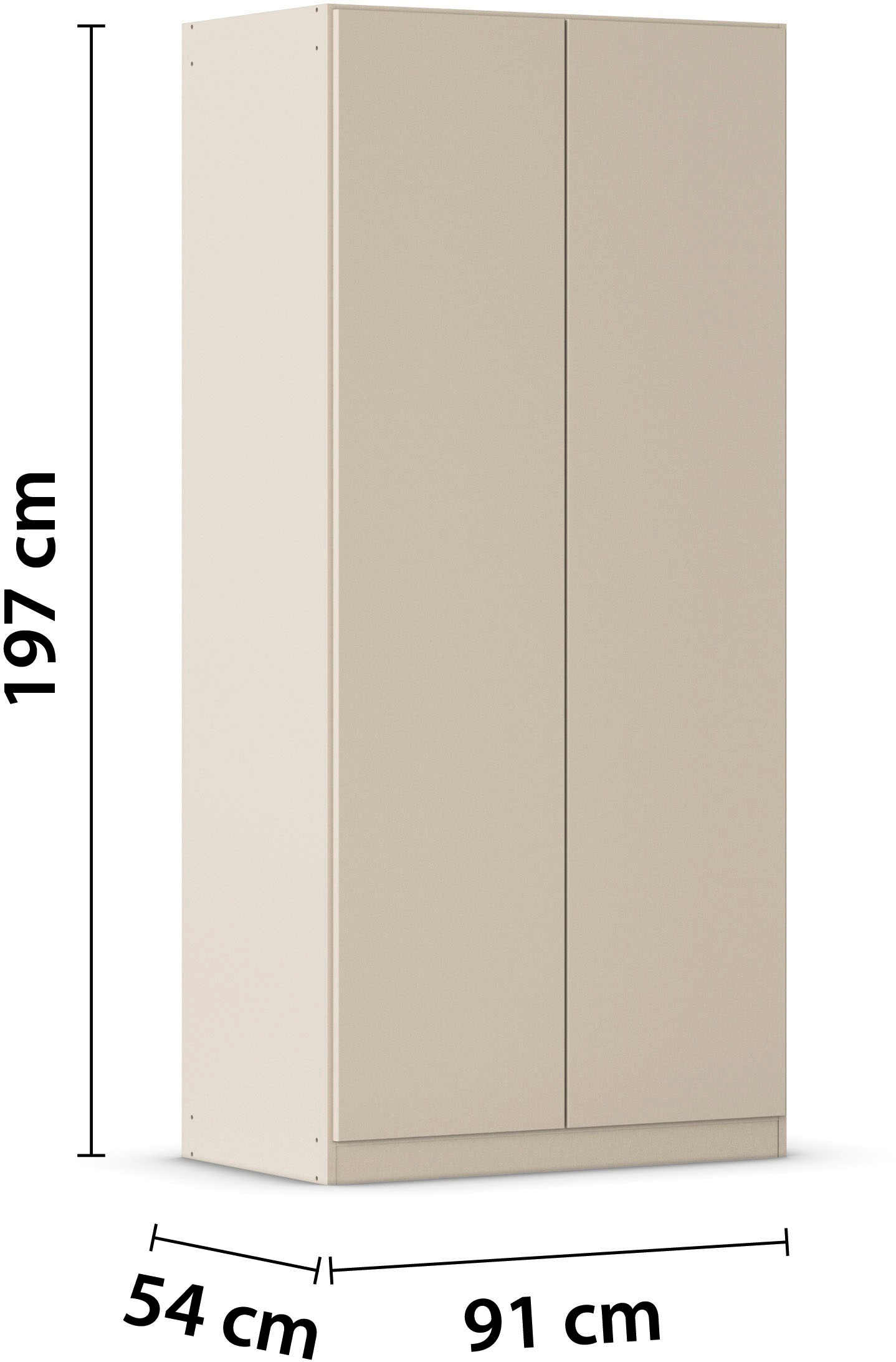 rauch Drehtürenschrank »Kleiderschrank Schrank Garderobe Wäscheschrank COSTA Breite 91 cm« in 3 Ausstattungen BASIC/CLASSIC/PREMIUM,  mit griffloser Front und Push-to-Open Funktion MADE IN GERMANY