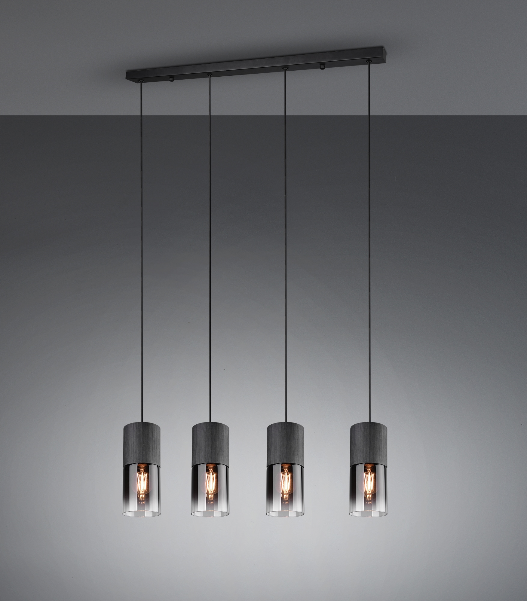 TRIO Leuchten Pendelleuchte »ROBIN«, 4 flammig, Leuchtmittel E27 | ohne Leuchtmittel, Hängelampe 4-flammig, höhenverstellbar, Glasschirme Ø 10 cm, Esszimmer