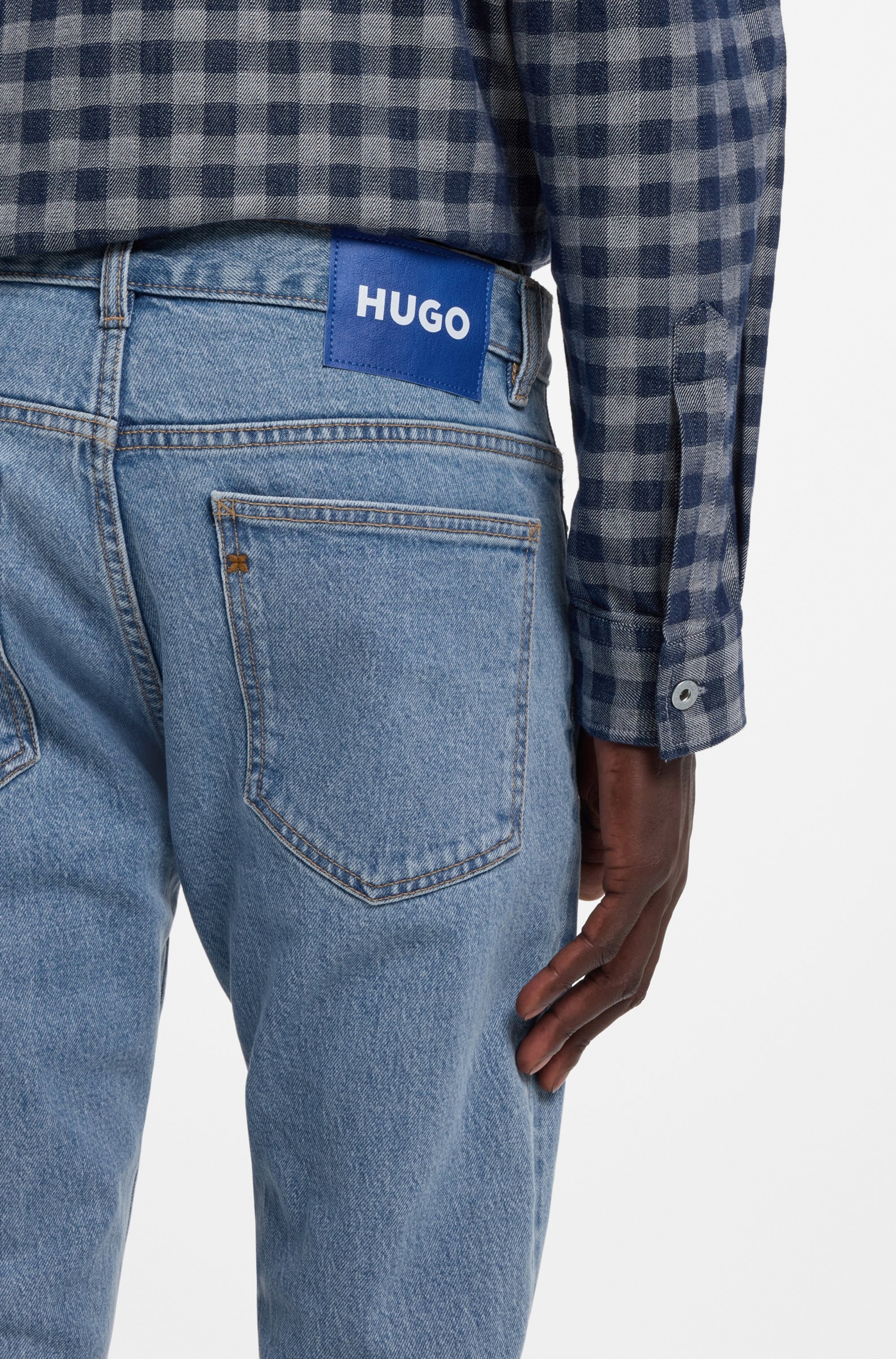 HUGO Blue Slim-fit-Jeans »Ash« mit Stone-washed- Finish