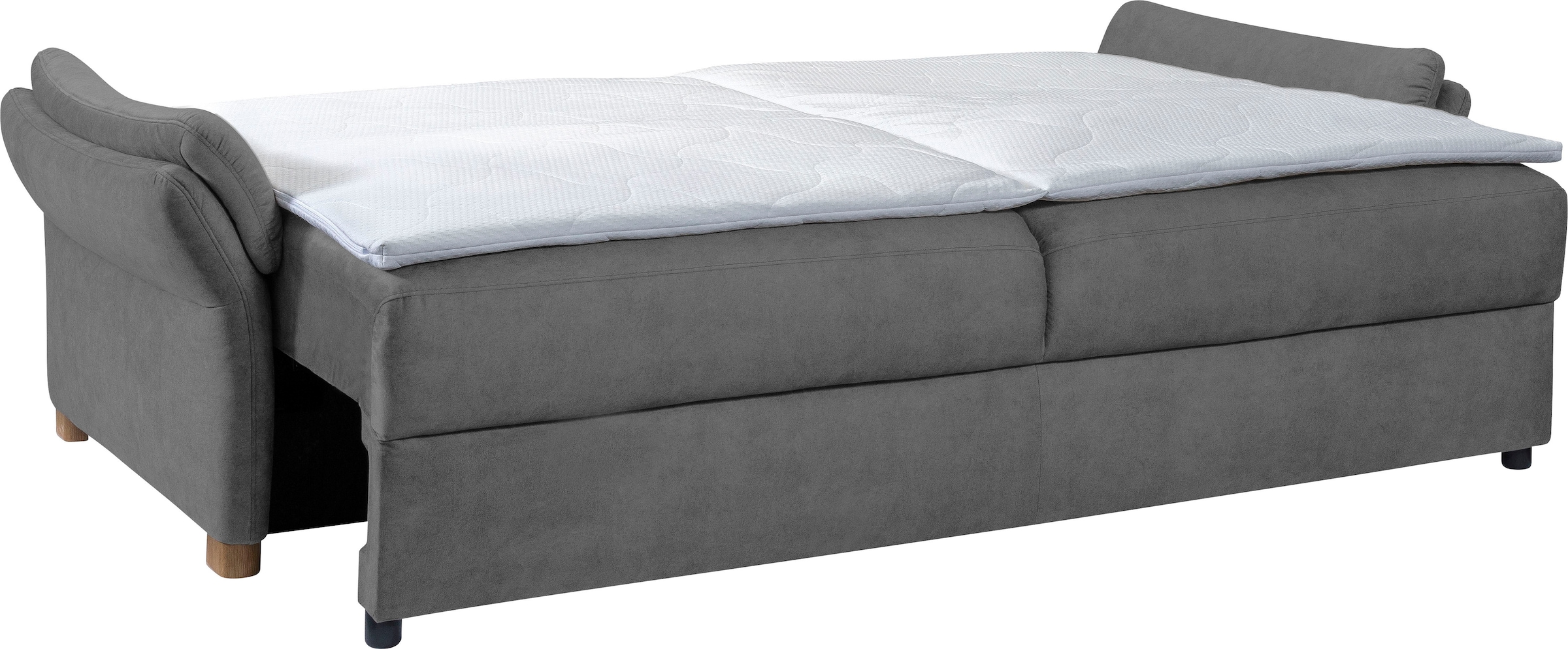 exxpo - sofa fashion 3-Sitzer »Kentt hochwertiger Sitzaufbau für hohen Sitzkomfort, bequeme Armlehnen«, inkl. Boxspring/Federkern-Polsterung, Bettfunktion und Bettkasten