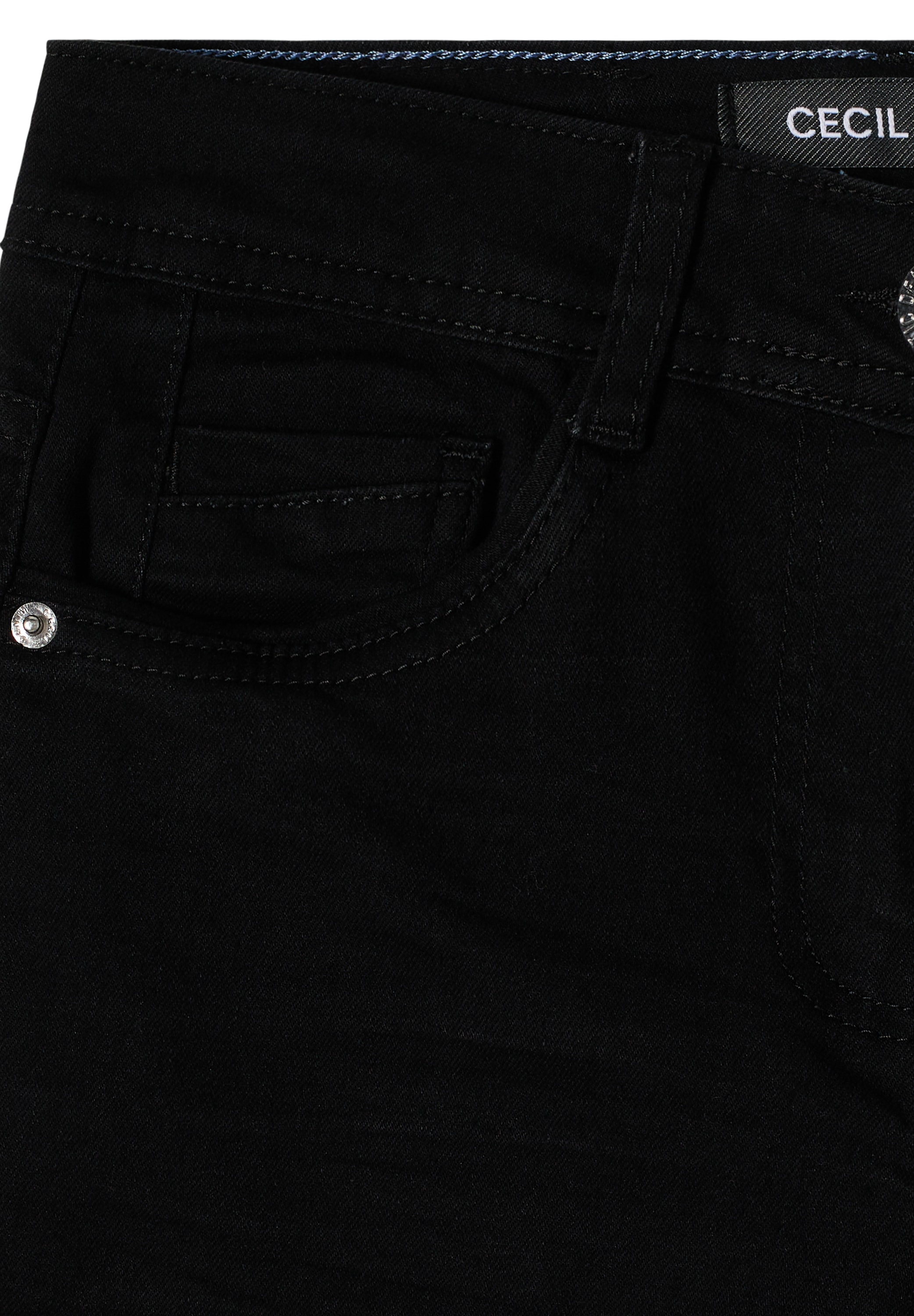 Cecil Straight-Jeans »Style Scarlett« in schwarzer Waschung und mit Stretch