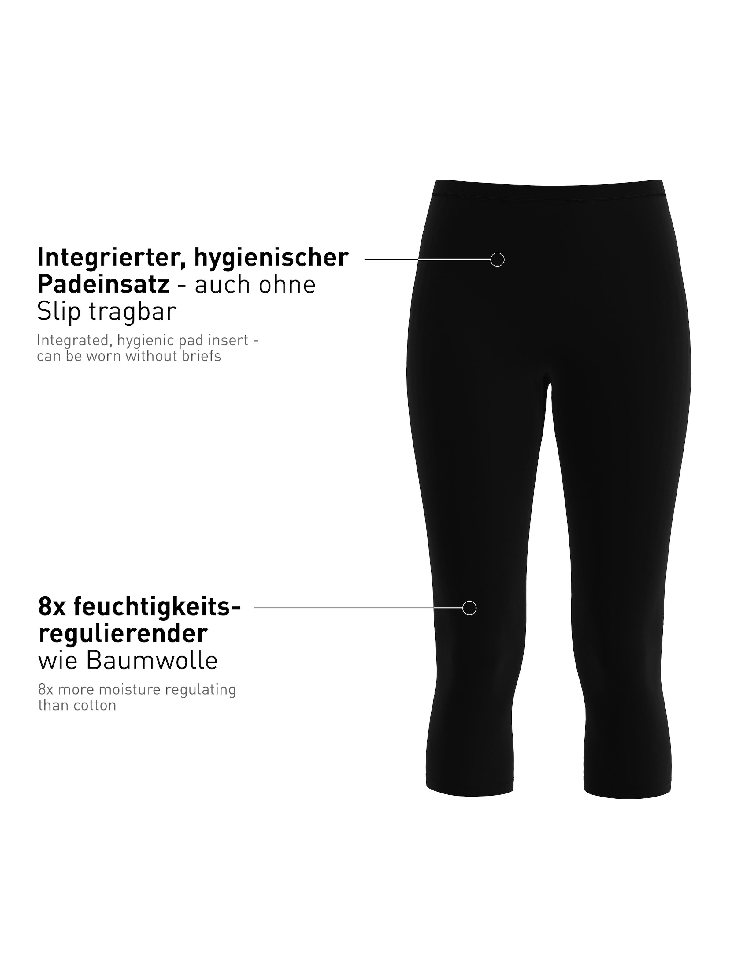 CALIDA Leggings »Natural Comfort«, 3/4-Länge, Single Jersey Qualität, elastisch, pillingarm, weich