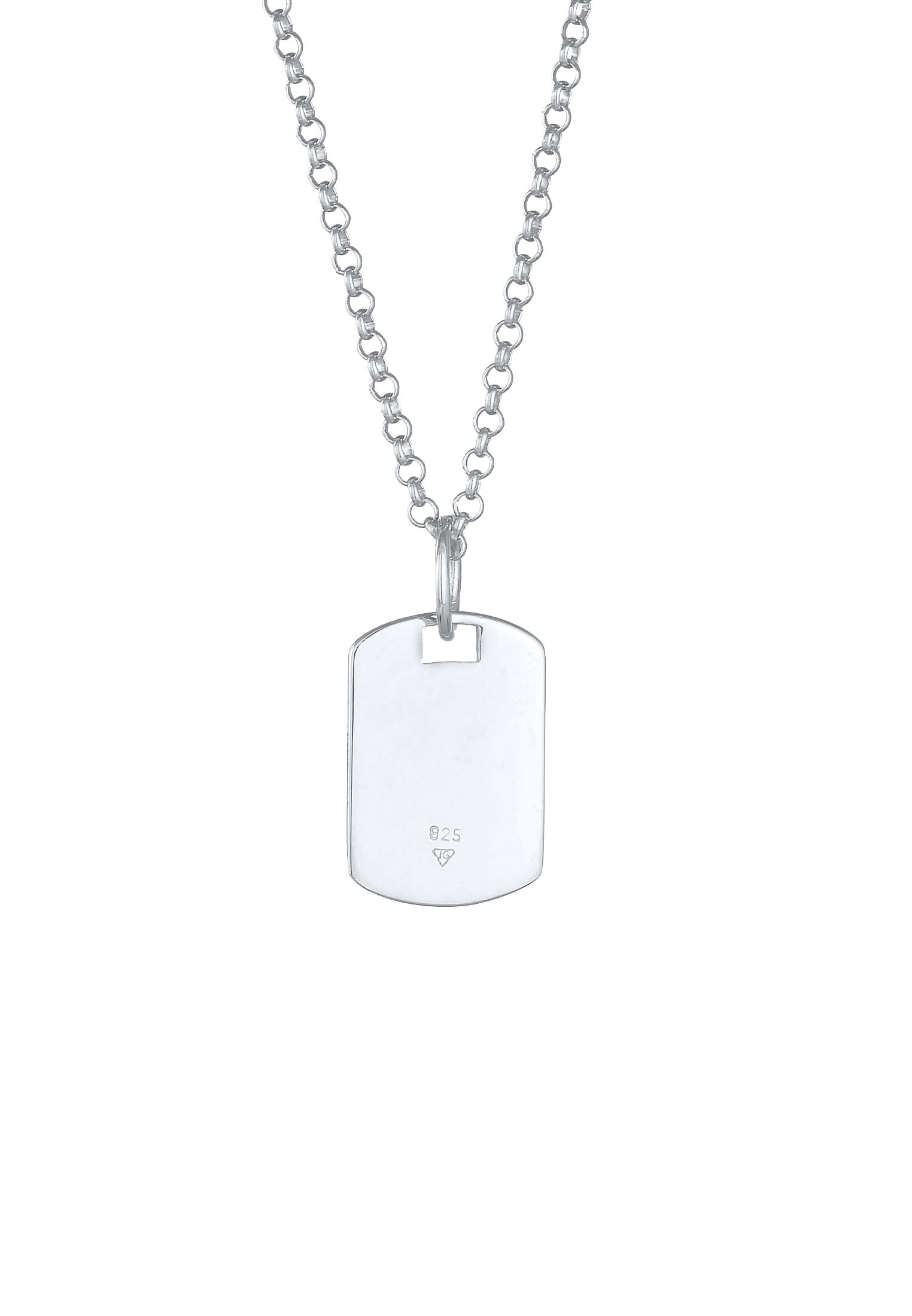 Kuzzoi Kette mit Anhänger »Halskette Herren Dog Tag Military Platte Brushed 925 Silber«